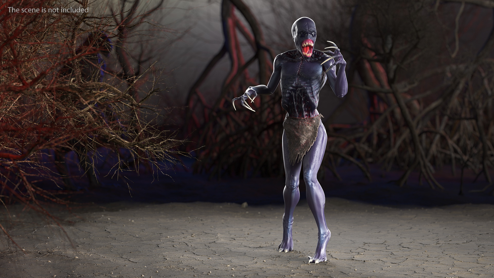3D Scary Creature Standing Pose model