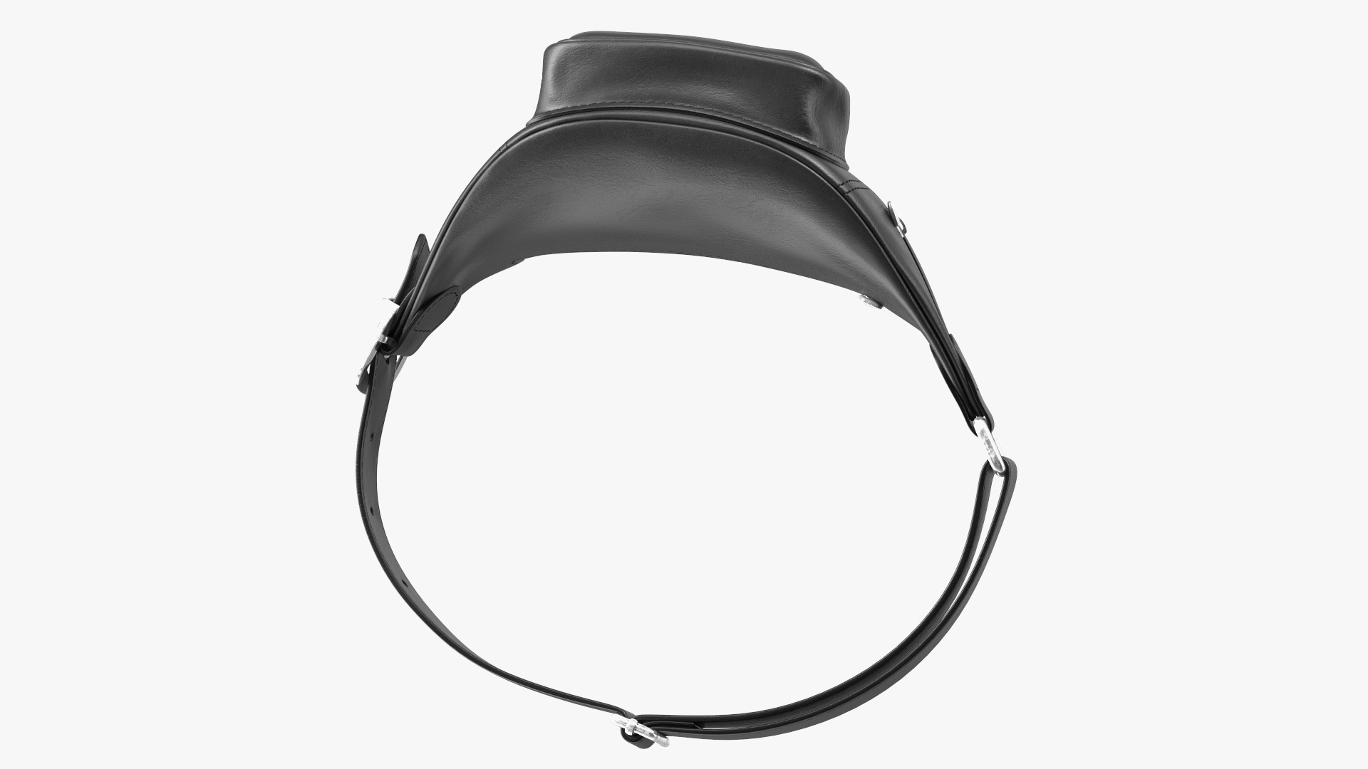3D Black Leather Waist Bag model