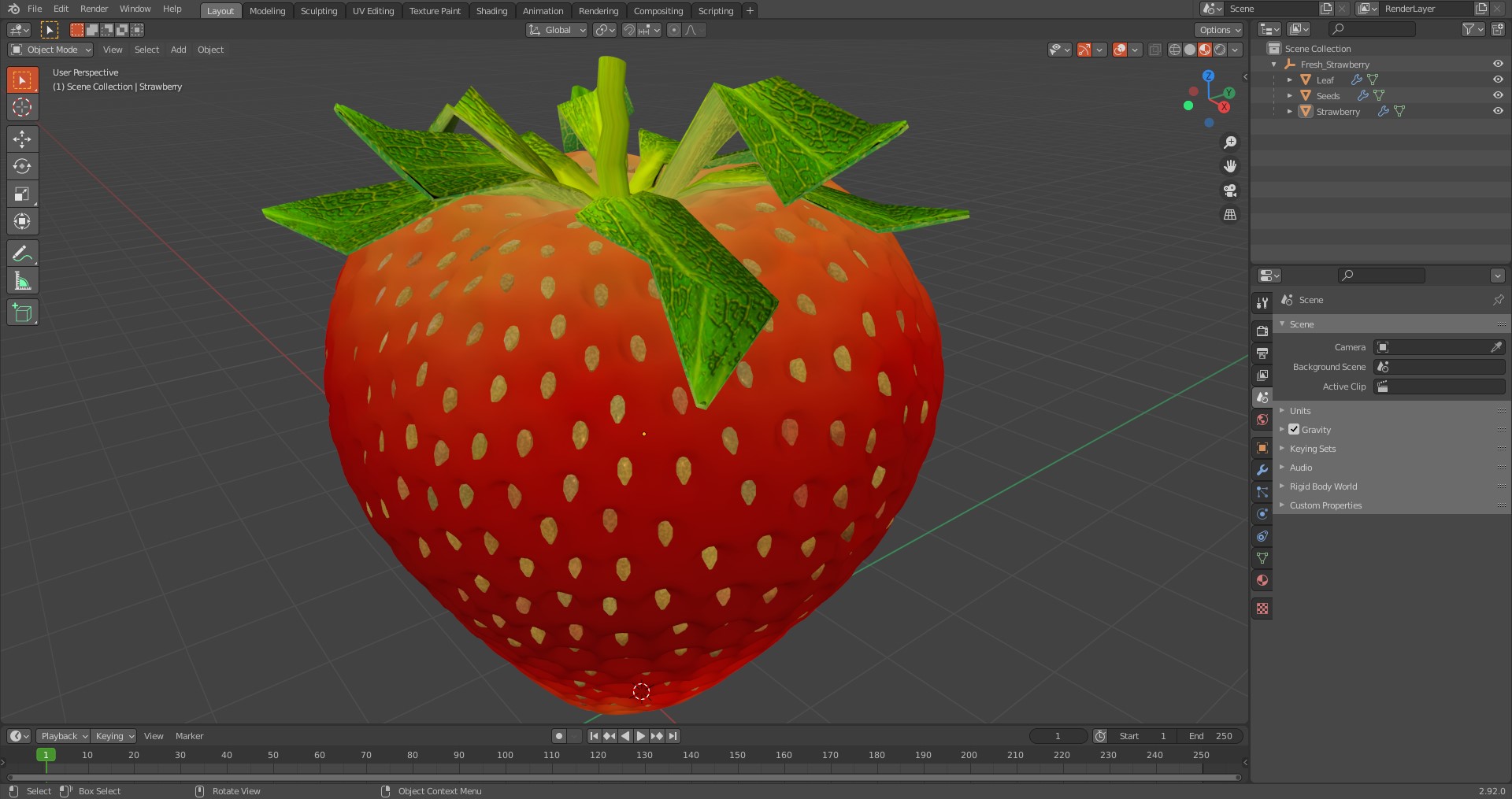 3D Fresh Strawberry