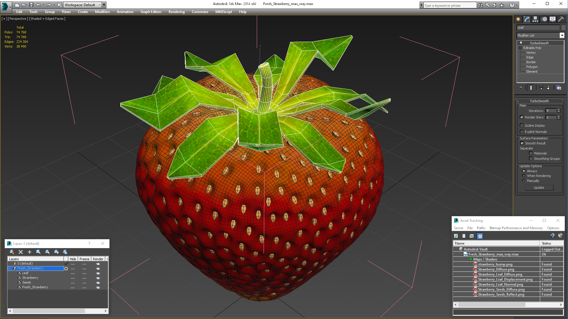 3D Fresh Strawberry
