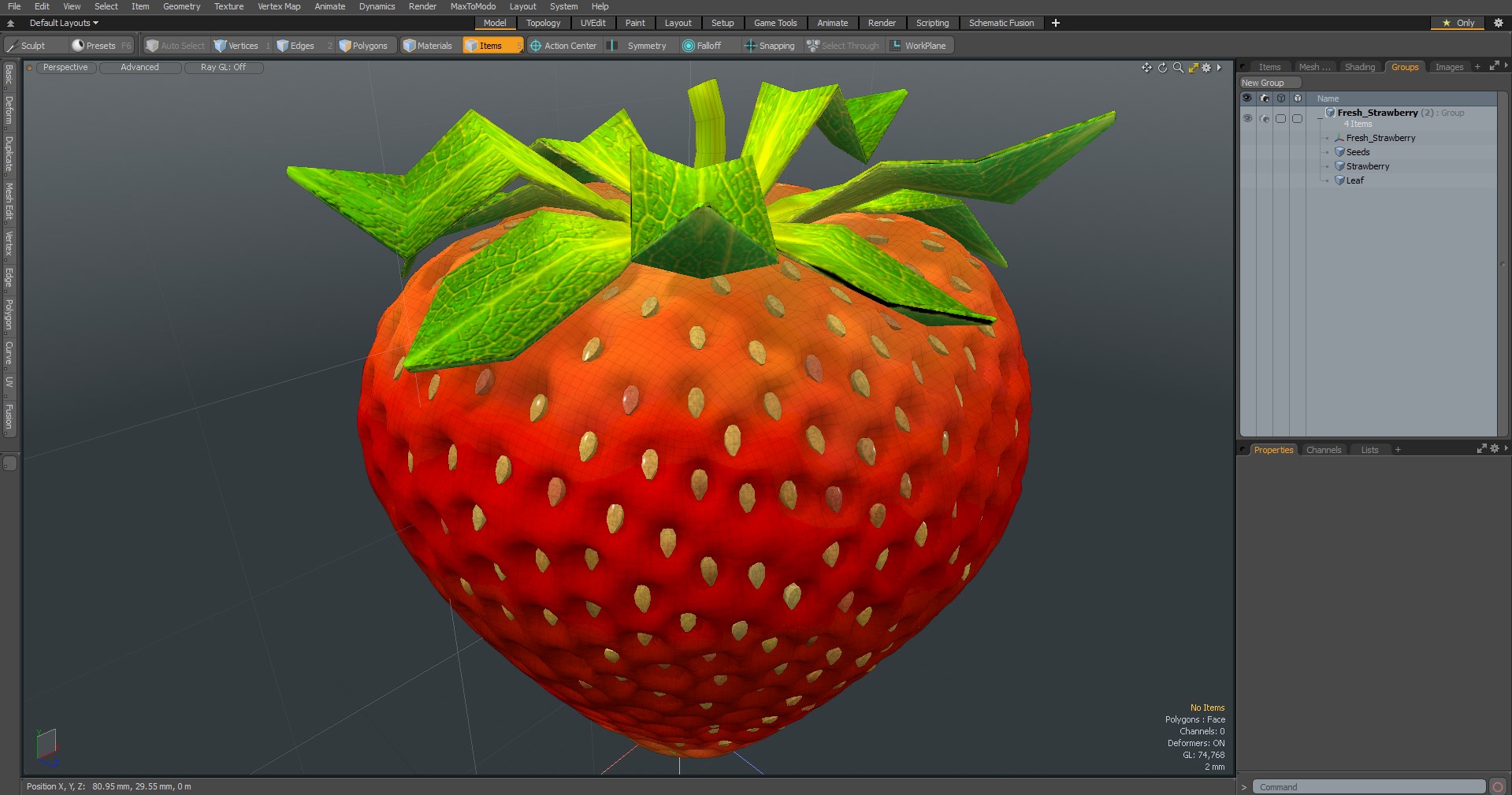 3D Fresh Strawberry
