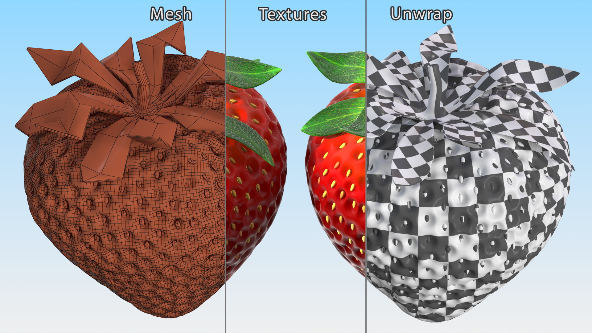 3D Fresh Strawberry