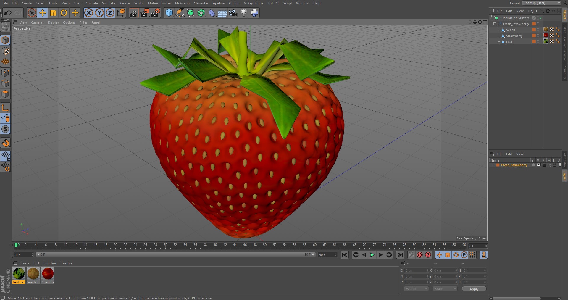 3D Fresh Strawberry