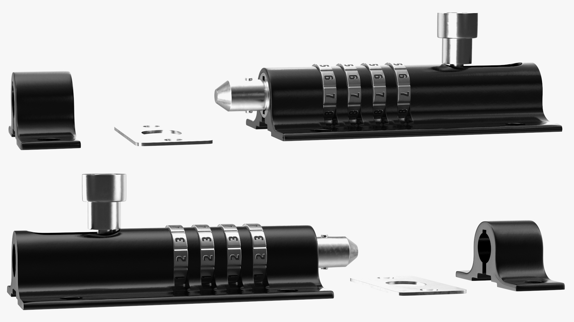 3D Combi Bolt Door Lock Black