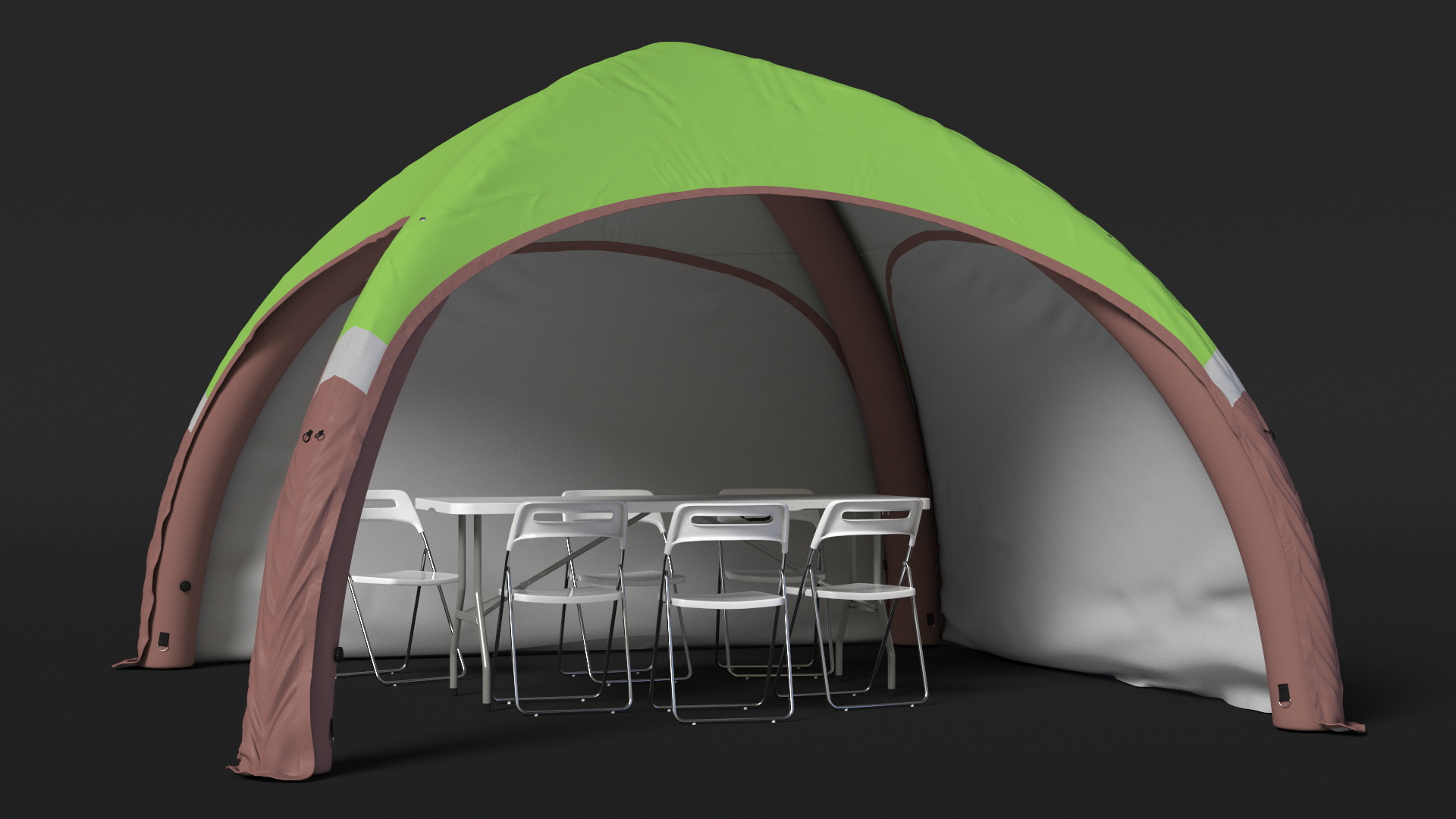 3D model Inflatable Shelter with Table and Chairs