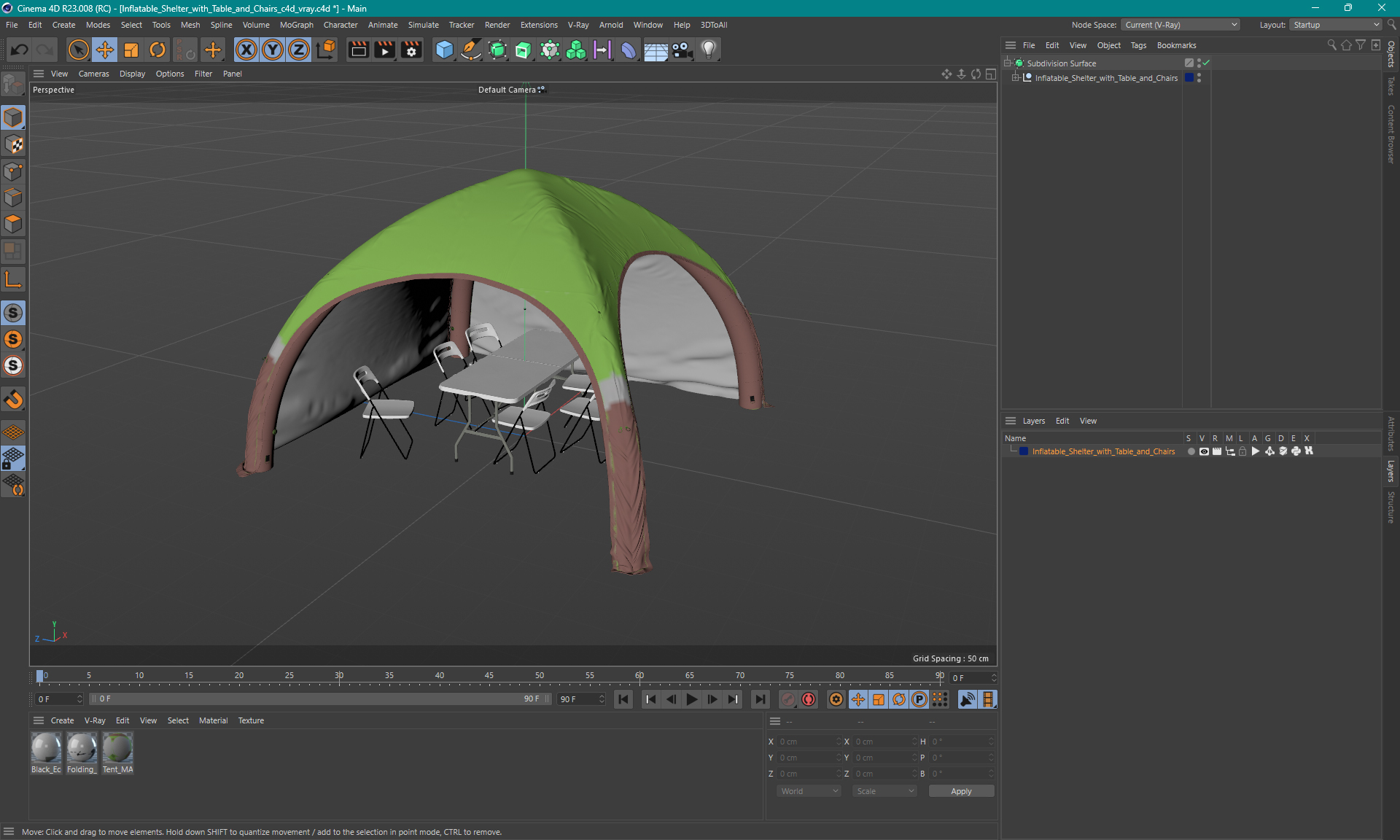 3D model Inflatable Shelter with Table and Chairs