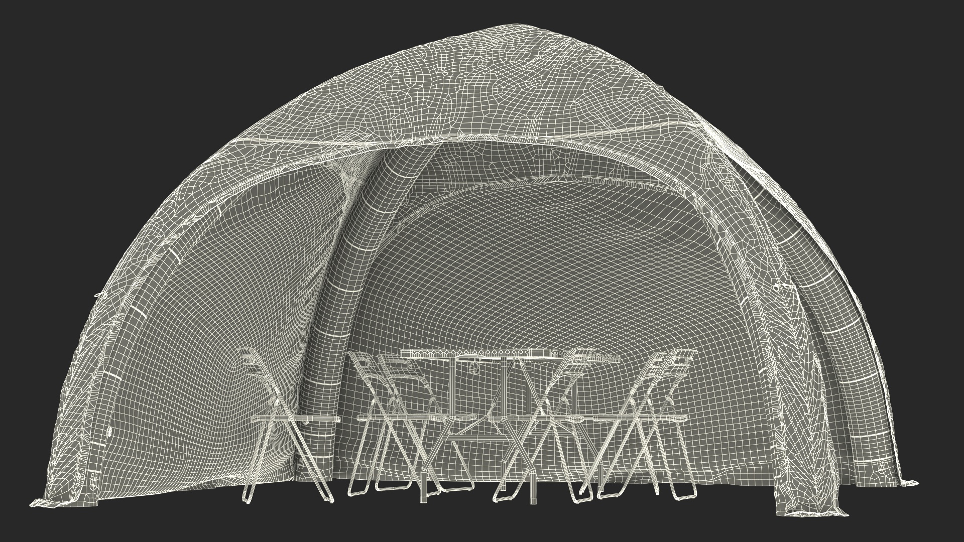 3D model Inflatable Shelter with Table and Chairs