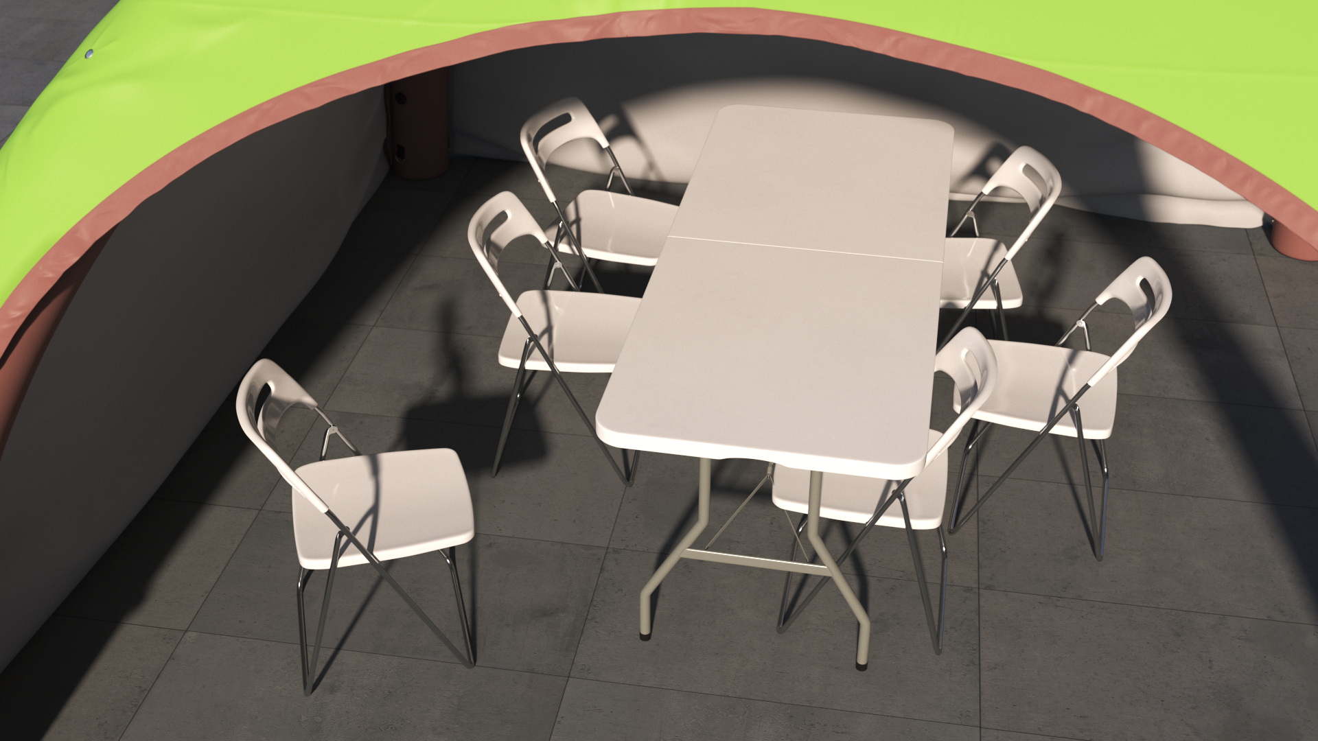 3D model Inflatable Shelter with Table and Chairs