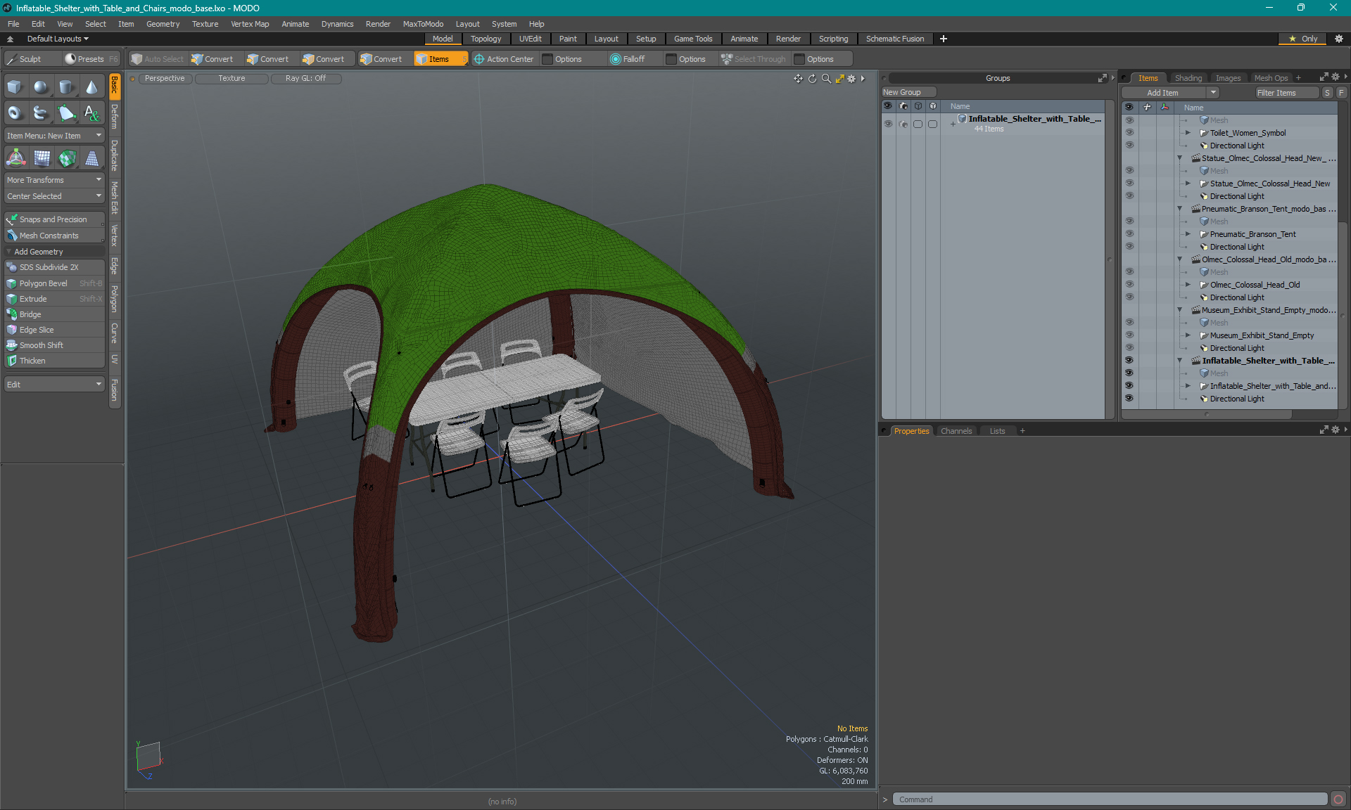 3D model Inflatable Shelter with Table and Chairs