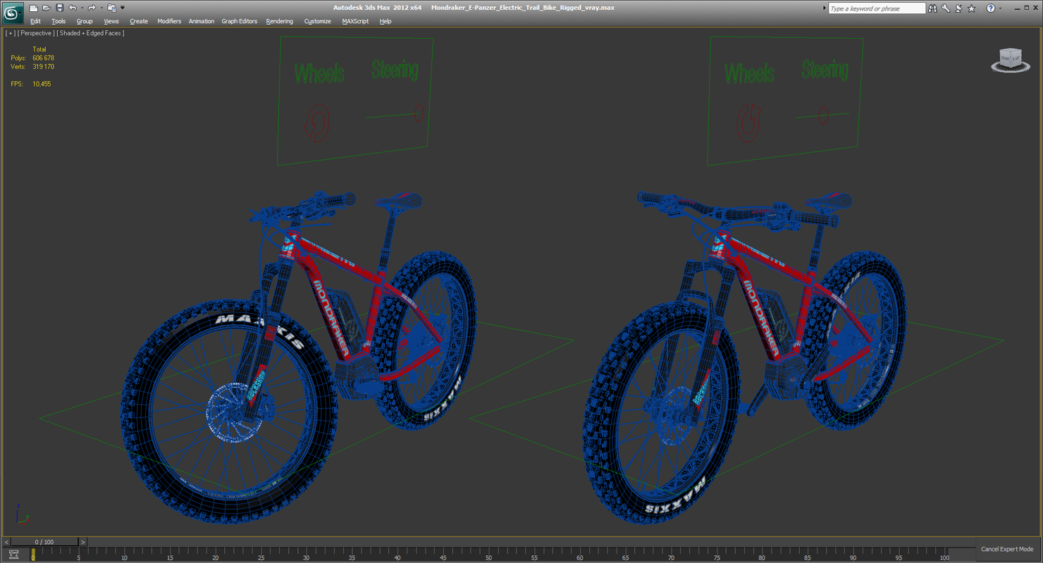 3D model Mondraker E-Panzer Electric Trail Bike Rigged