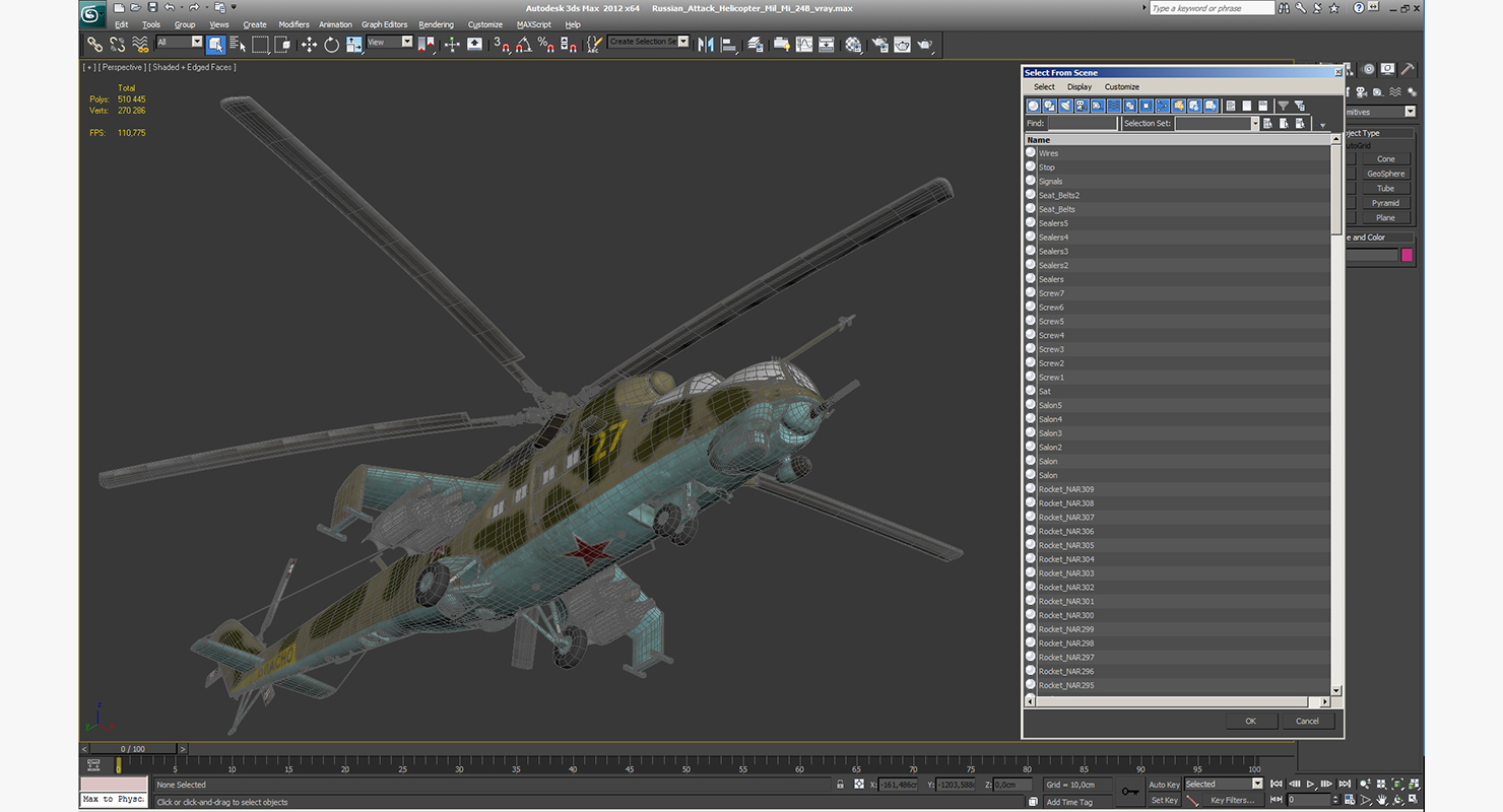 3D Russian Attack Helicopter Mil Mi 24B