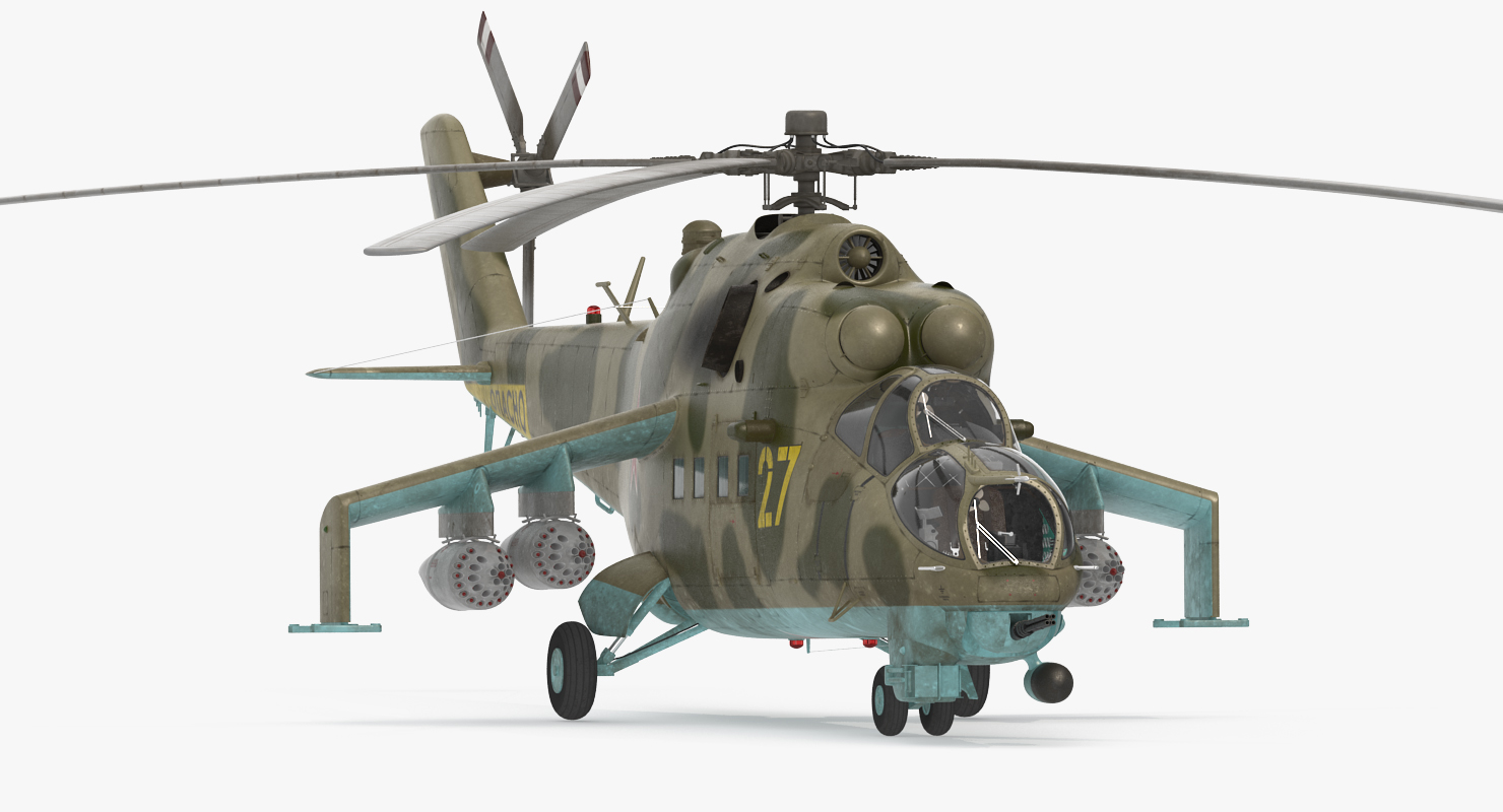 3D Russian Attack Helicopter Mil Mi 24B