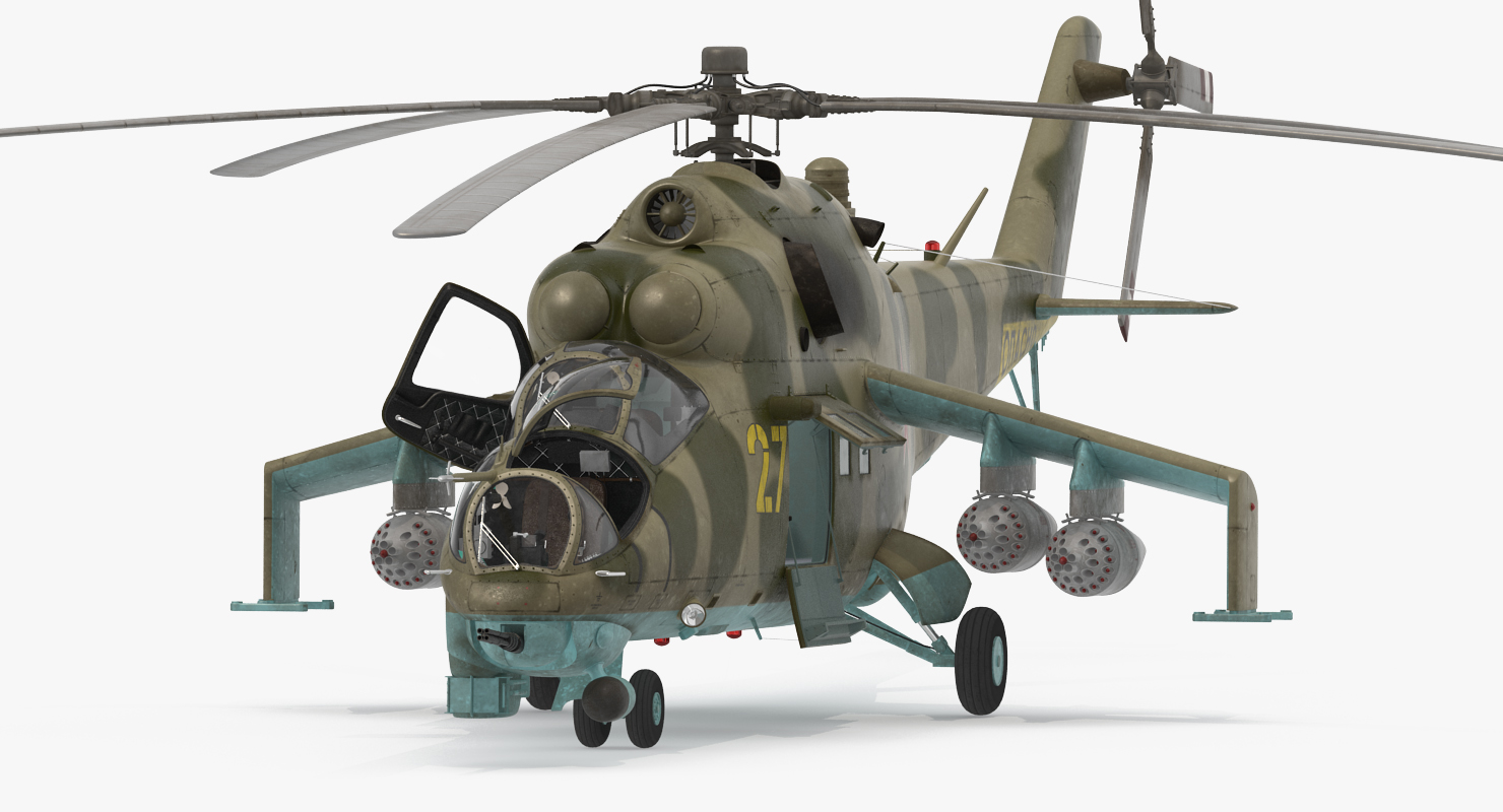 3D Russian Attack Helicopter Mil Mi 24B