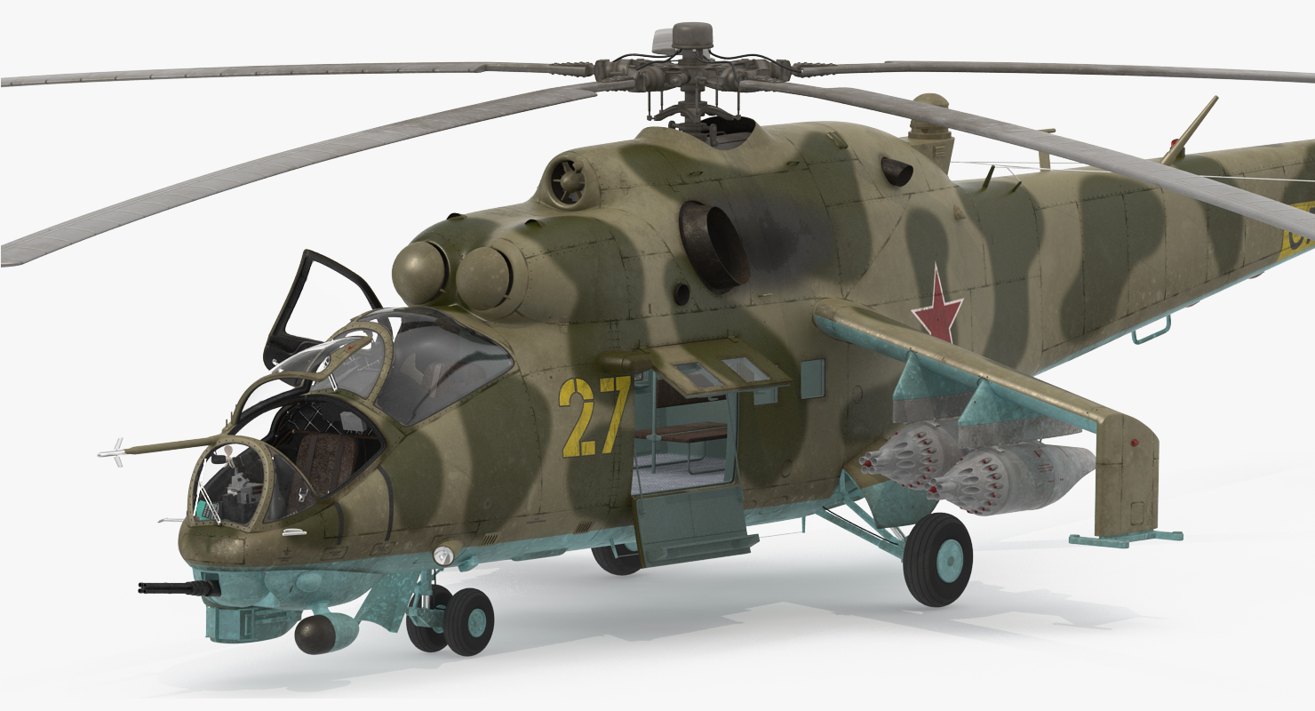 3D Russian Attack Helicopter Mil Mi 24B