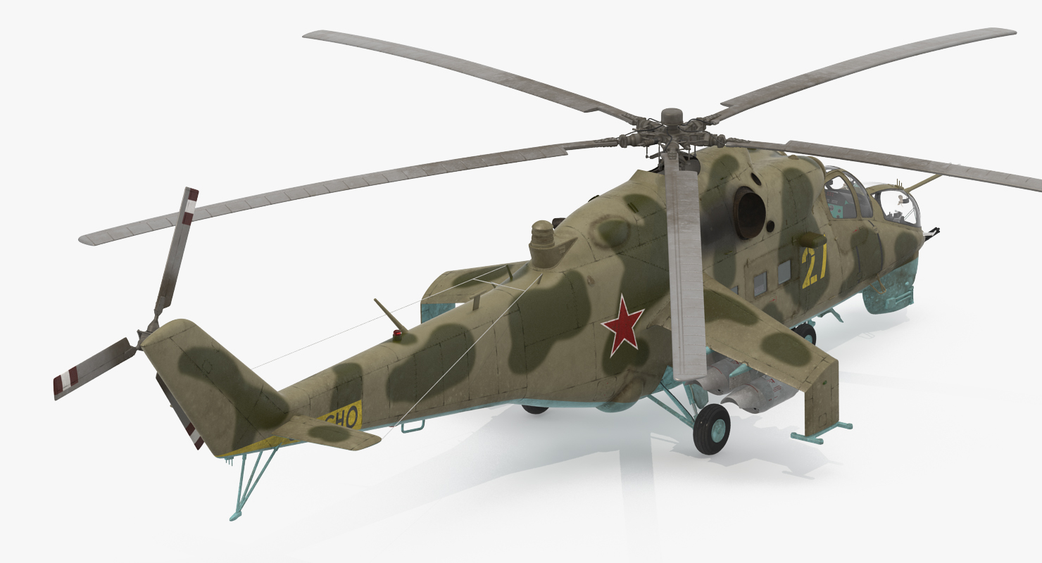 3D Russian Attack Helicopter Mil Mi 24B