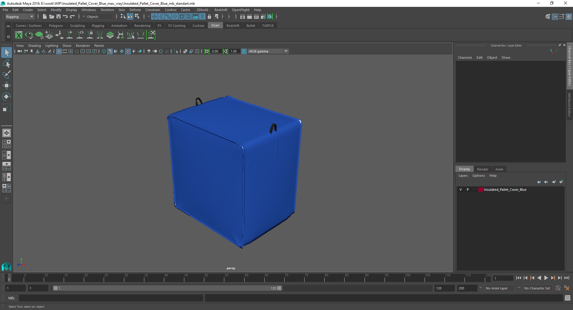 Insulated Pallet Cover Blue 3D