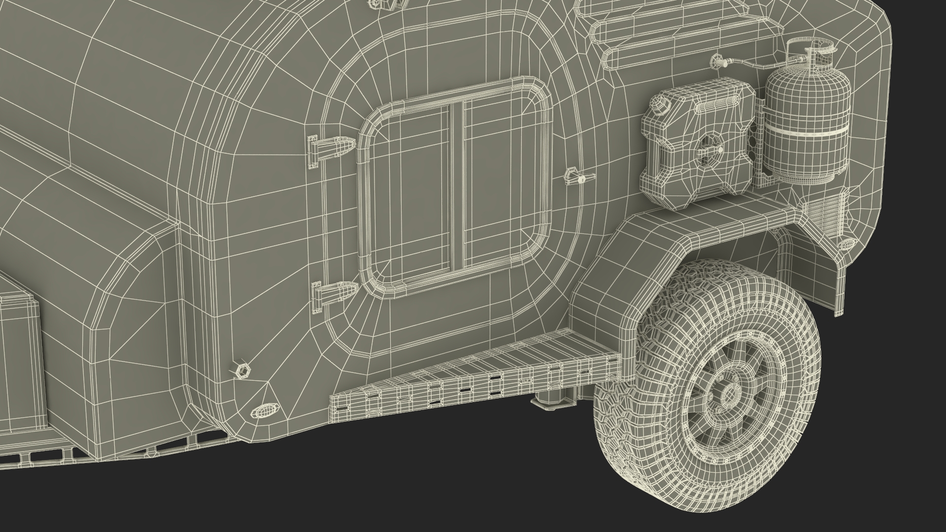 Trailer Teardrop Black 3D