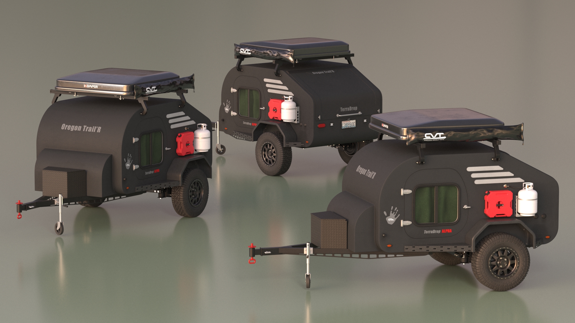 Trailer Teardrop Black 3D