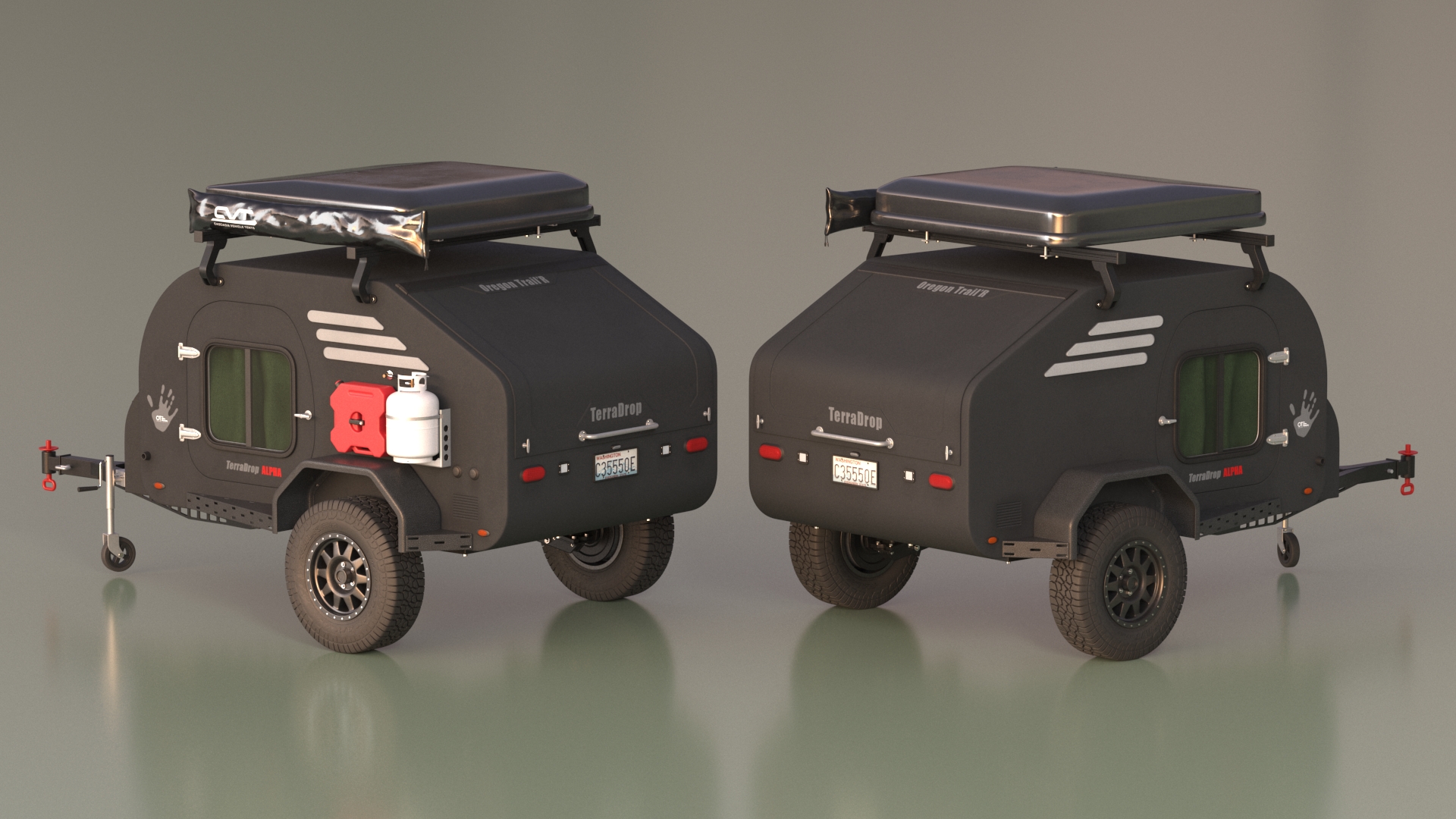 Trailer Teardrop Black 3D