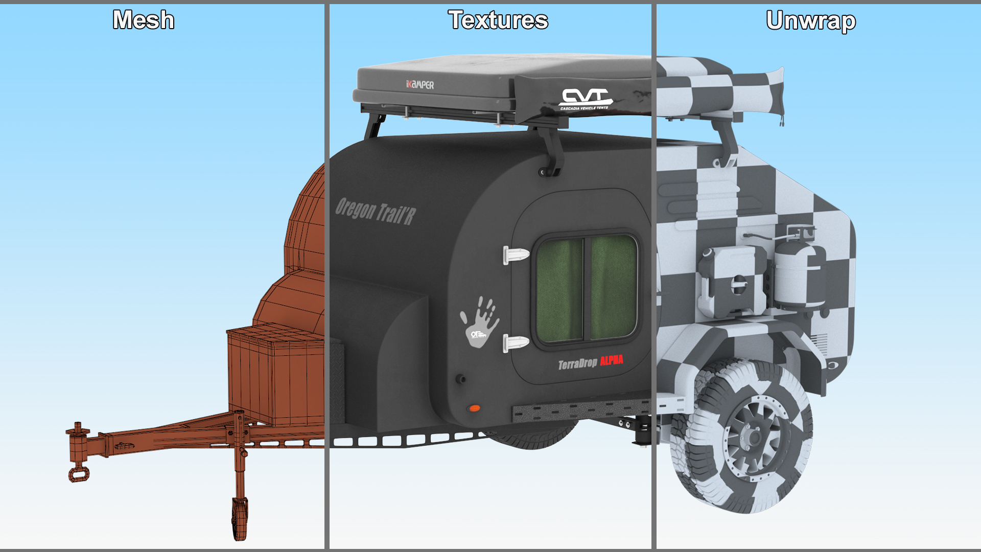 Trailer Teardrop Black 3D