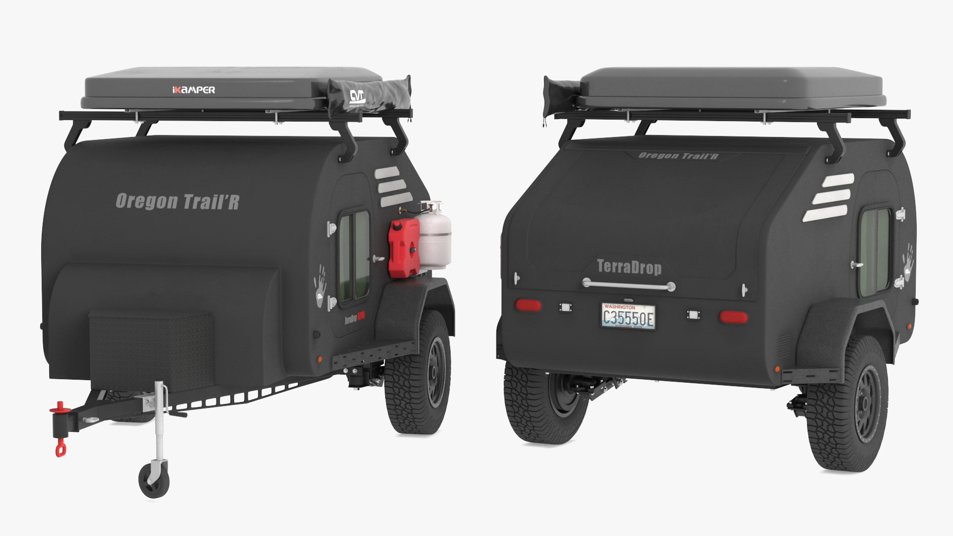 Trailer Teardrop Black 3D