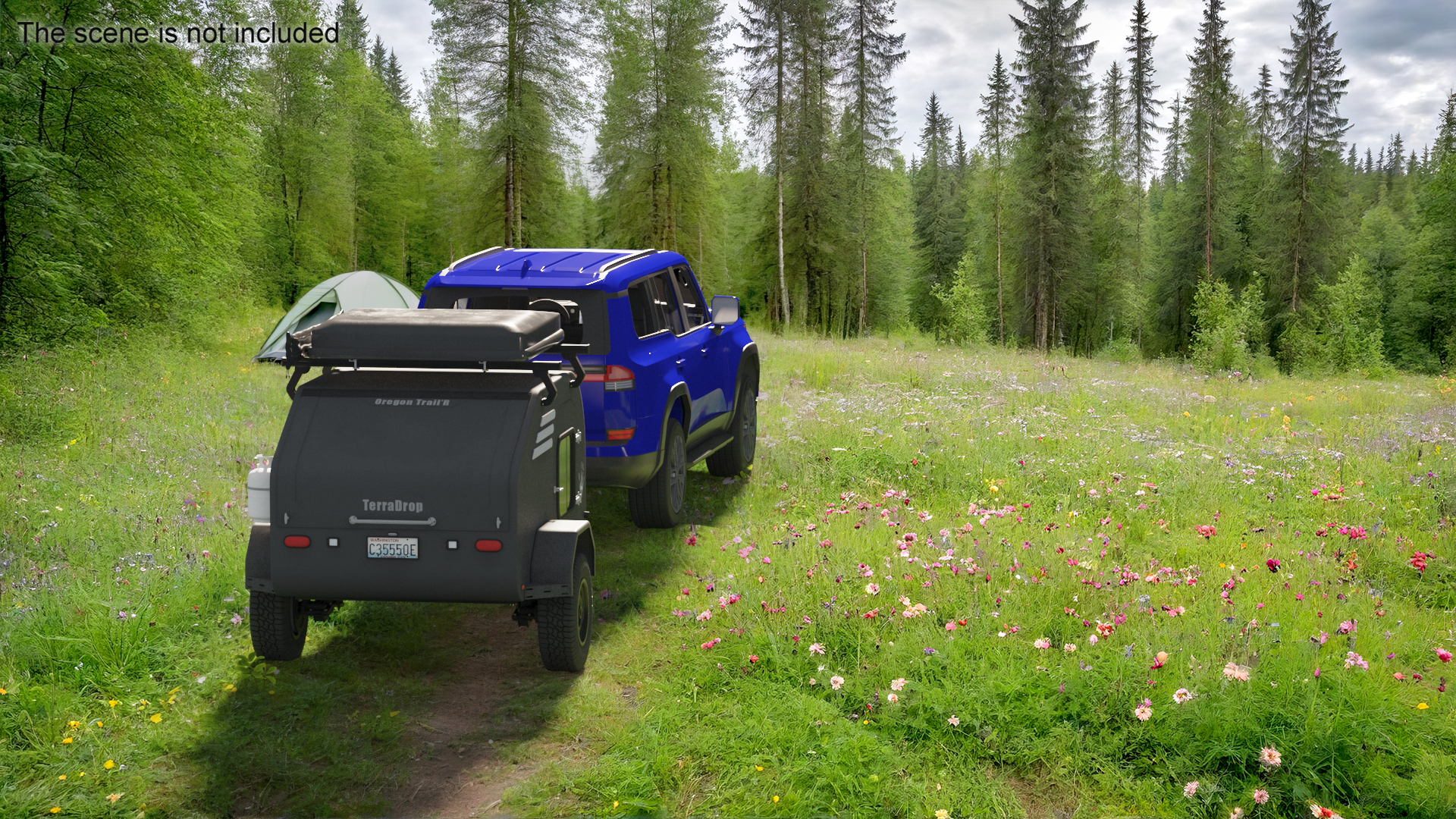 Trailer Teardrop Black 3D