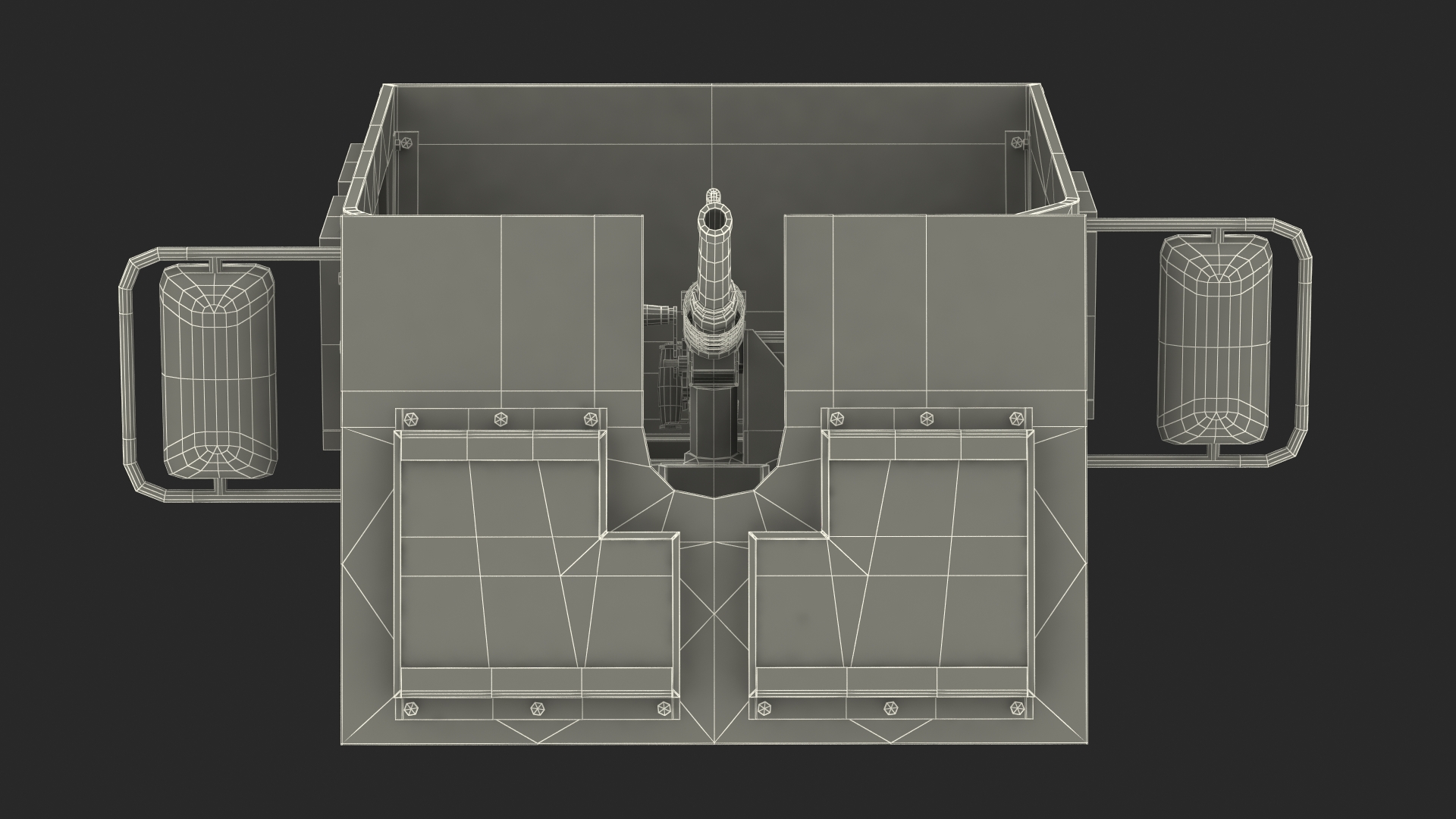3D Armored Vehicle Tower with Machine Gun model