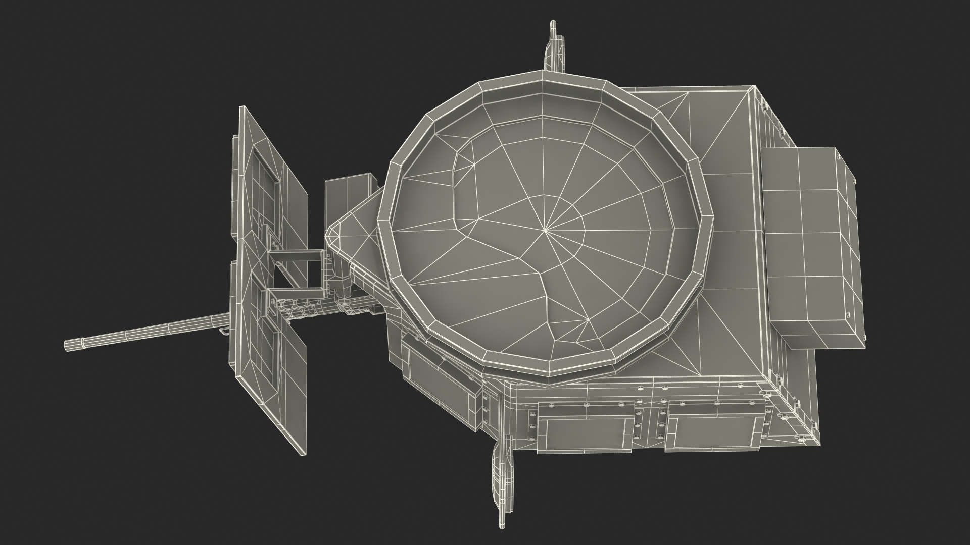 3D Armored Vehicle Tower with Machine Gun model