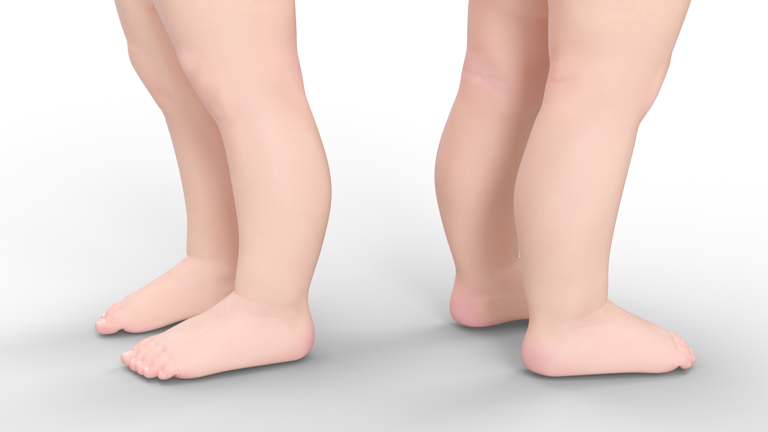 3D Toddler Girl in Bodysuit Standing model