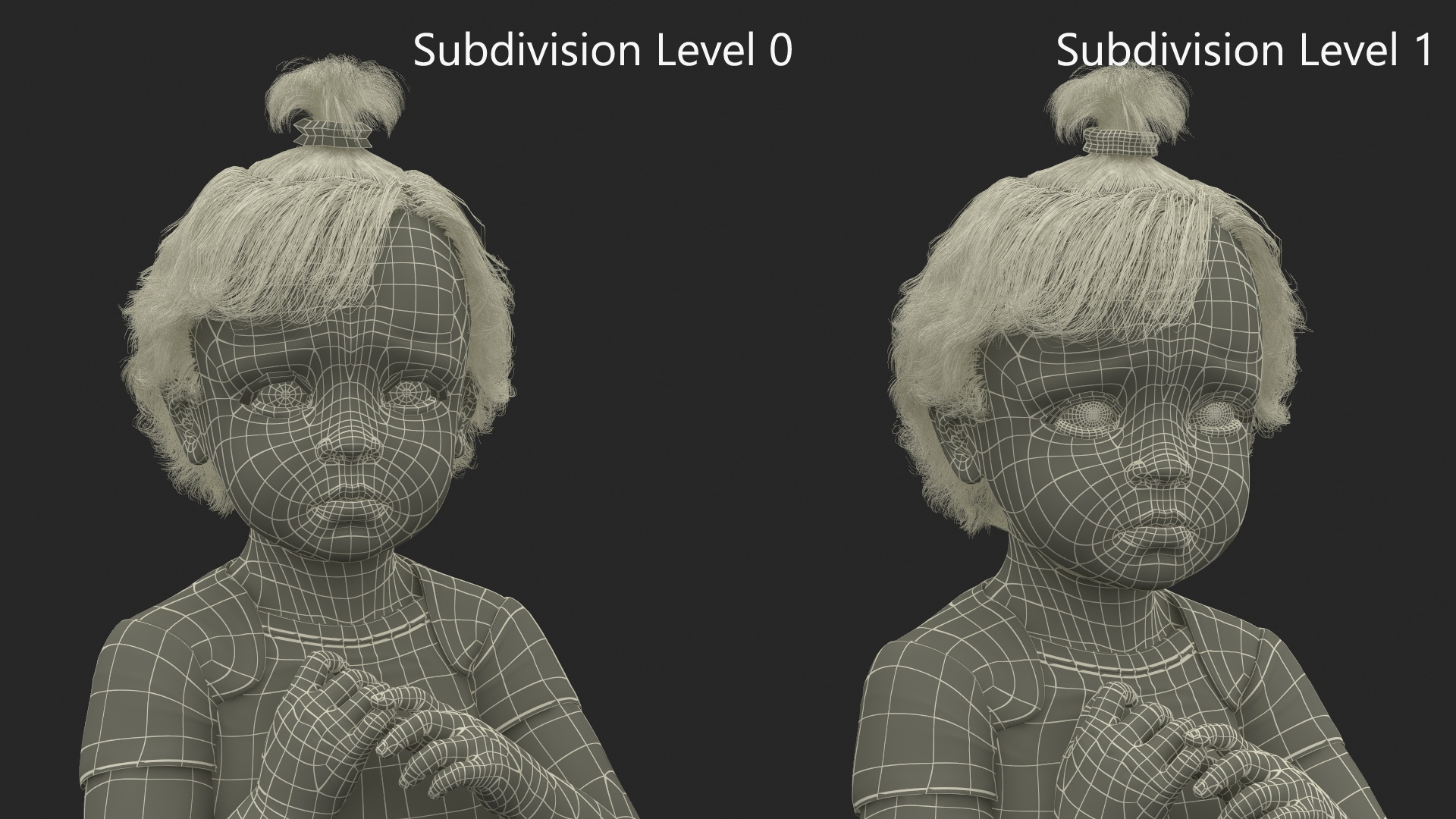 3D Toddler Girl in Bodysuit Standing model