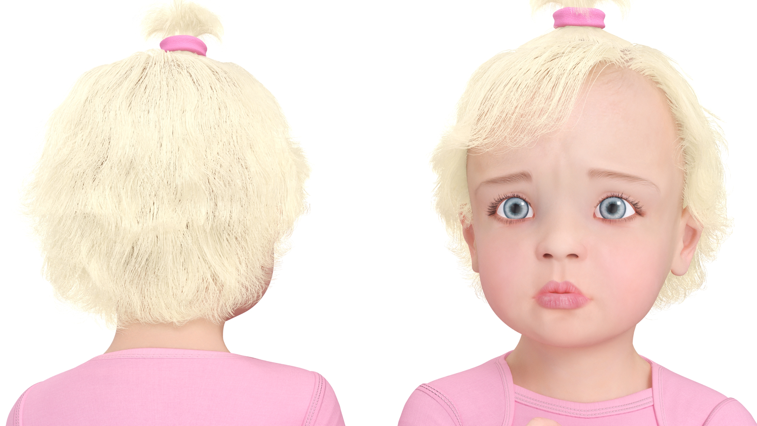 3D Toddler Girl in Bodysuit Standing model
