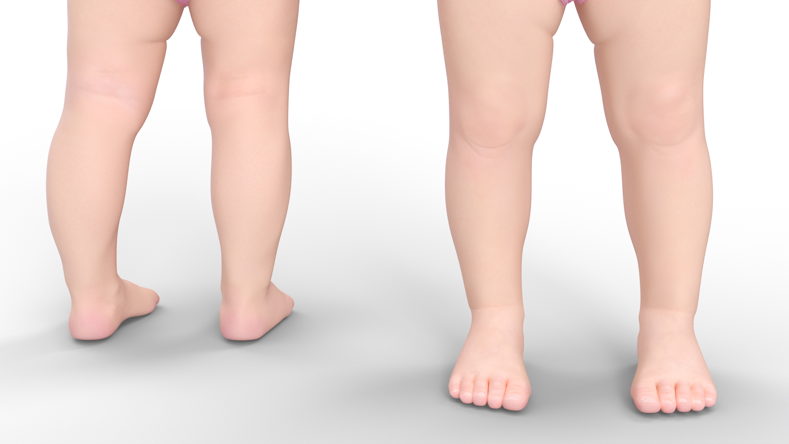 3D Toddler Girl in Bodysuit Standing model