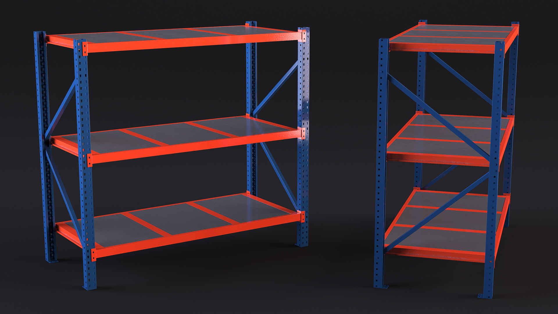 Mild Steel Industrial Storage Rack 3D model