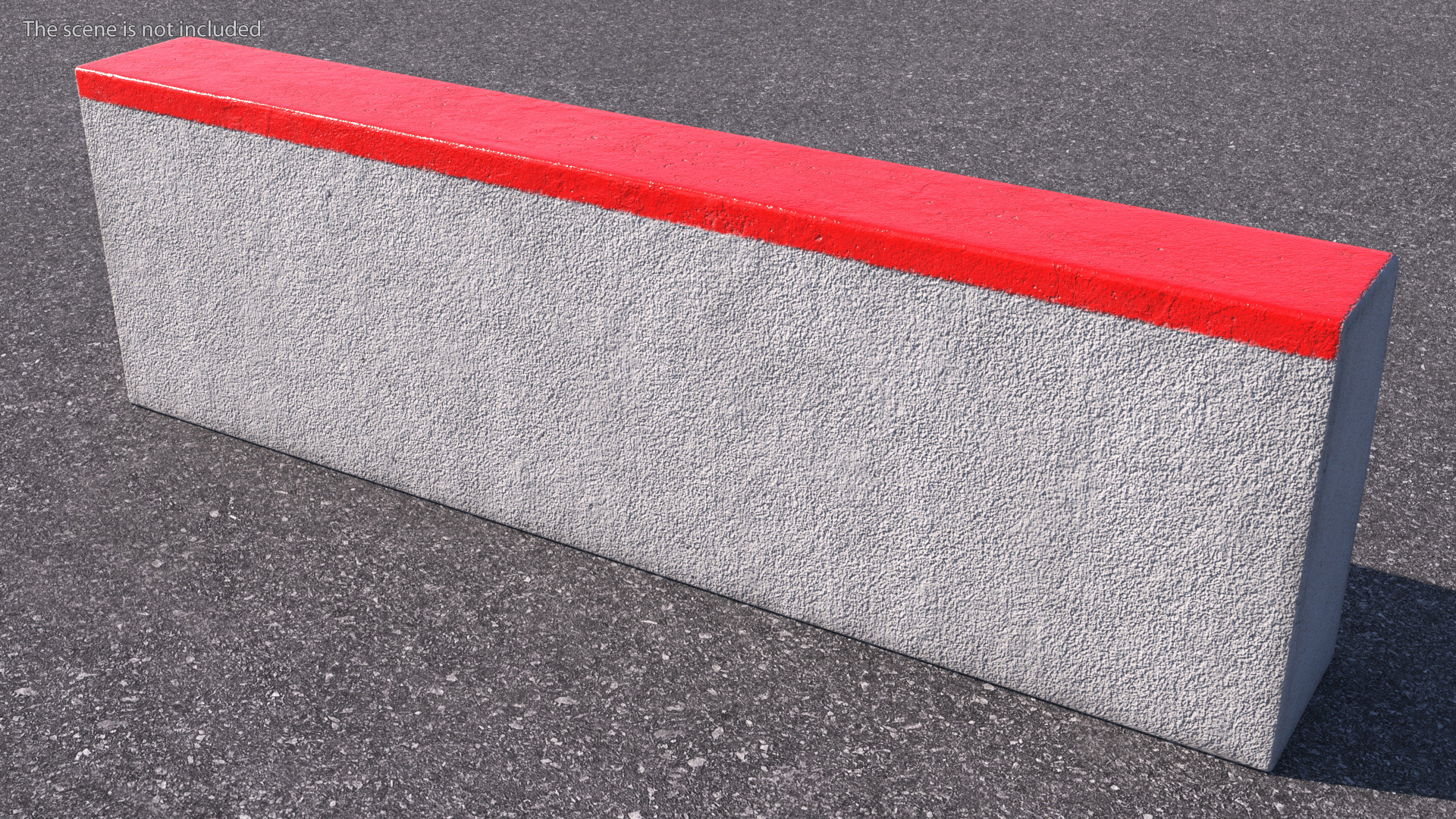 Road Curb 1m Red No Parking 3D