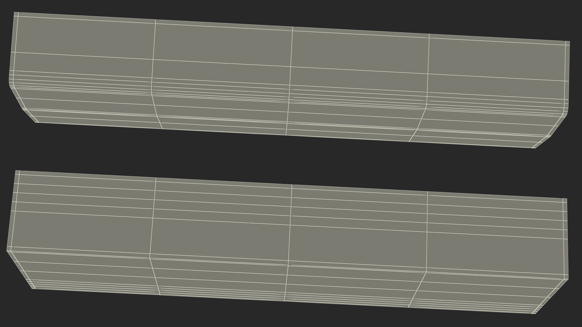 Road Curb 1m Red No Parking 3D