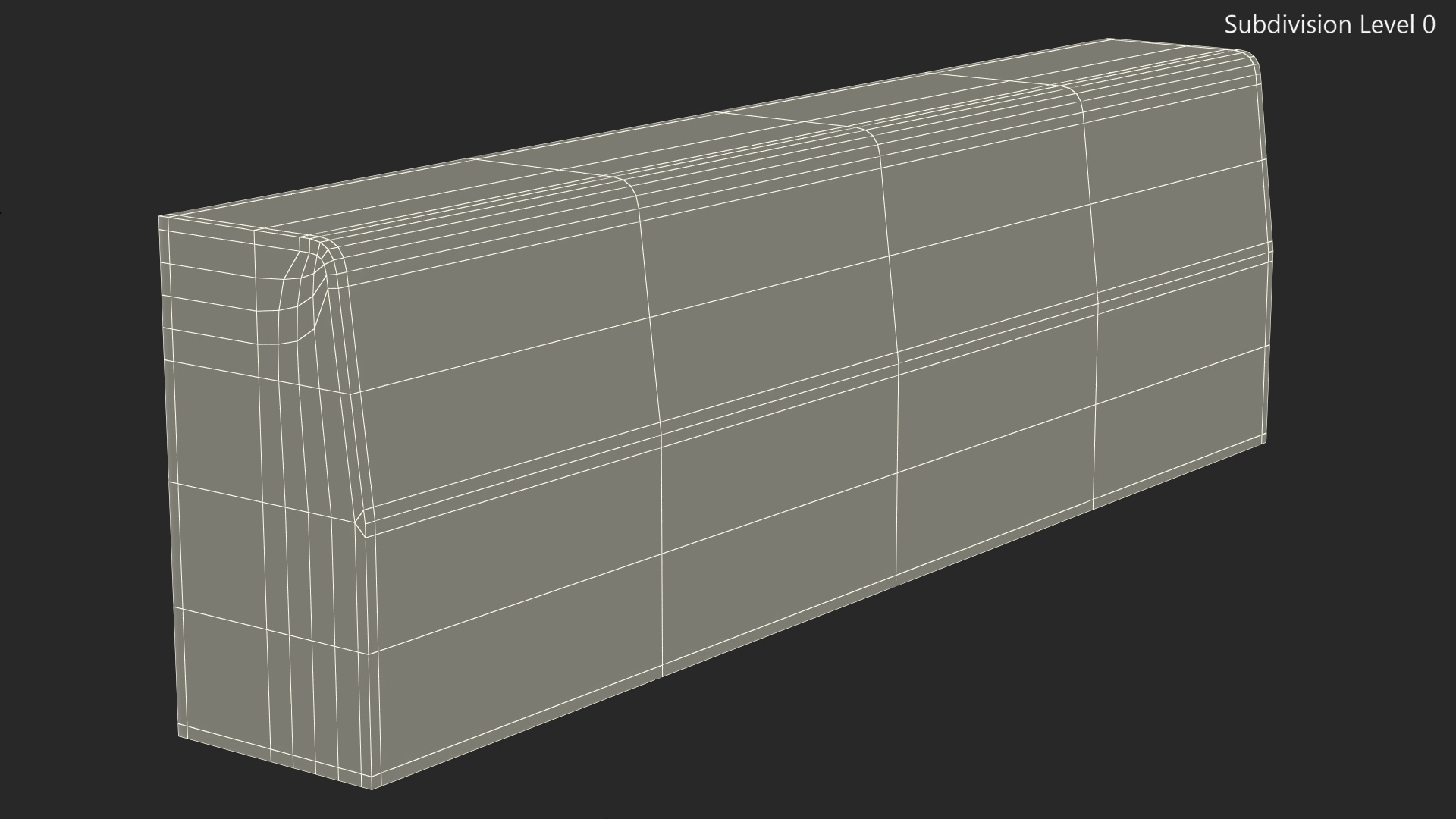 Road Curb 1m Red No Parking 3D
