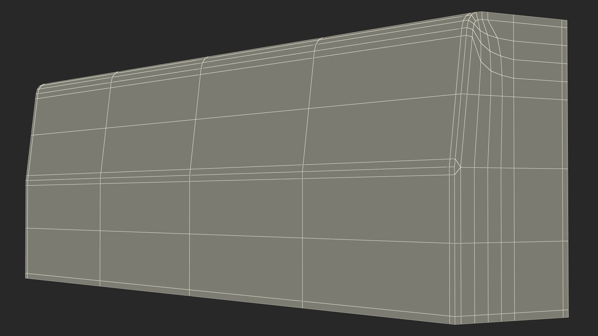 Road Curb 1m Red No Parking 3D