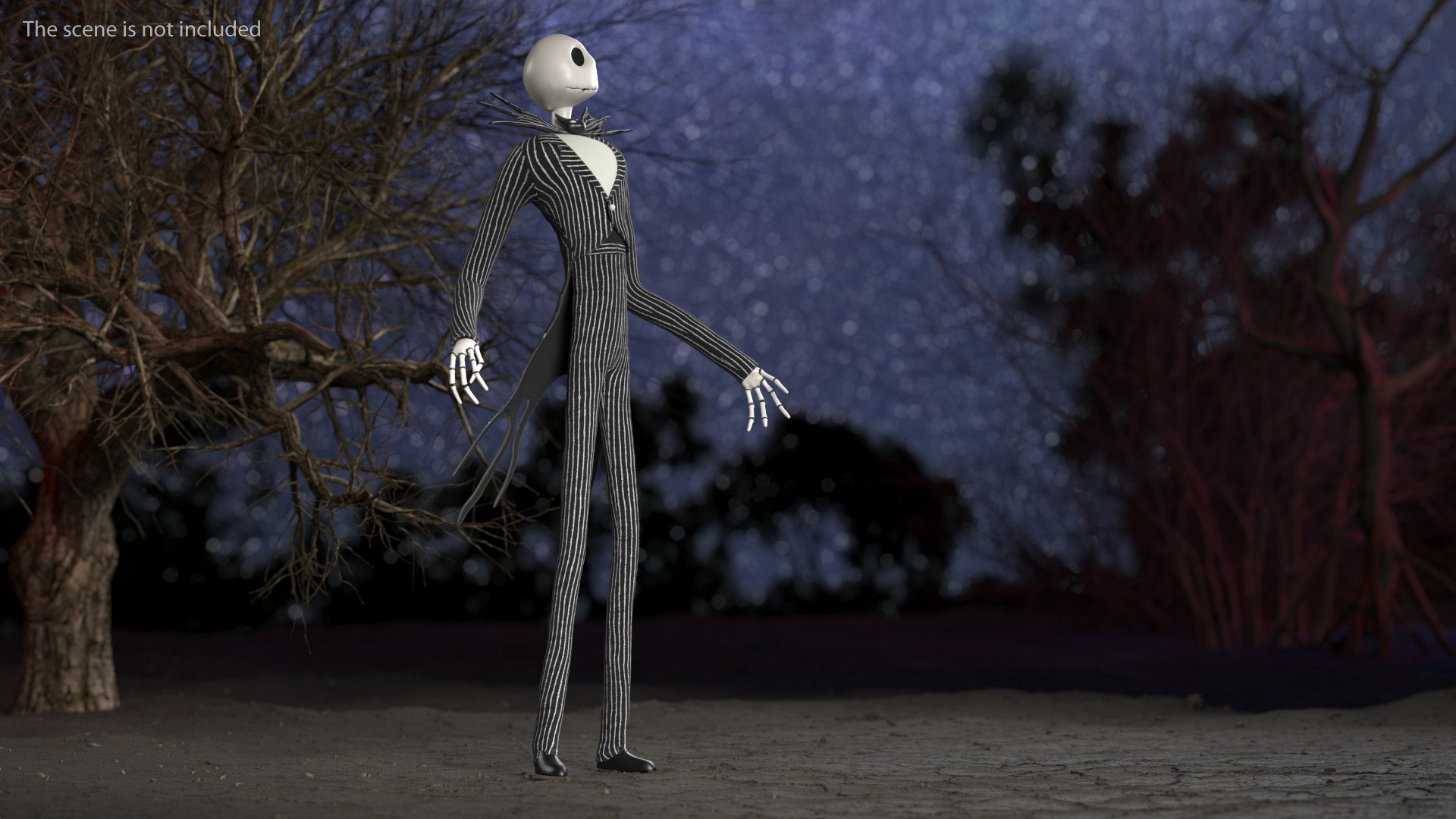 3D Jack Skellington Character Rigged model