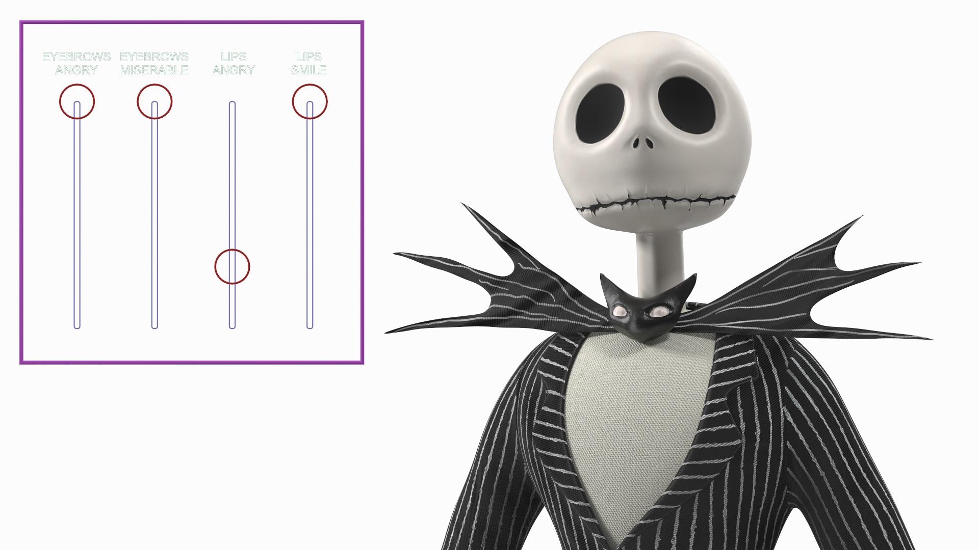 3D Jack Skellington Character Rigged model