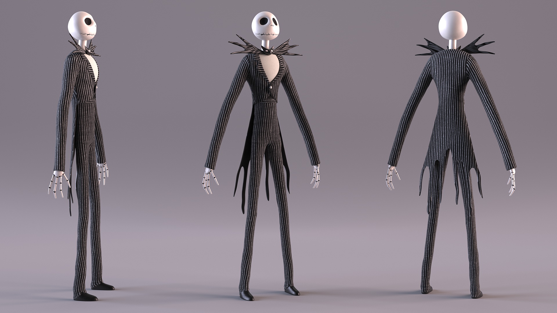 3D Jack Skellington Character Rigged model