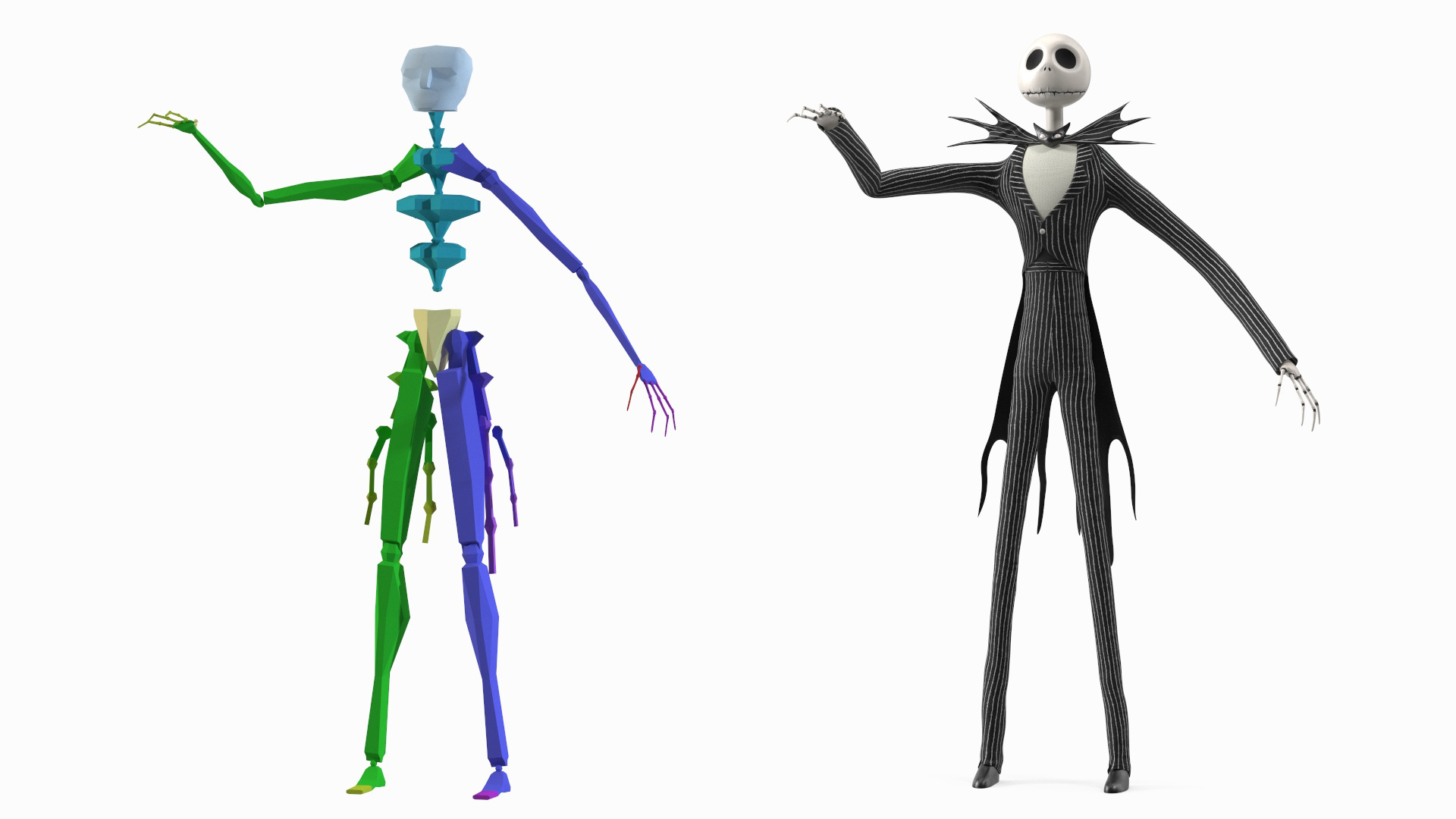 3D Jack Skellington Character Rigged model