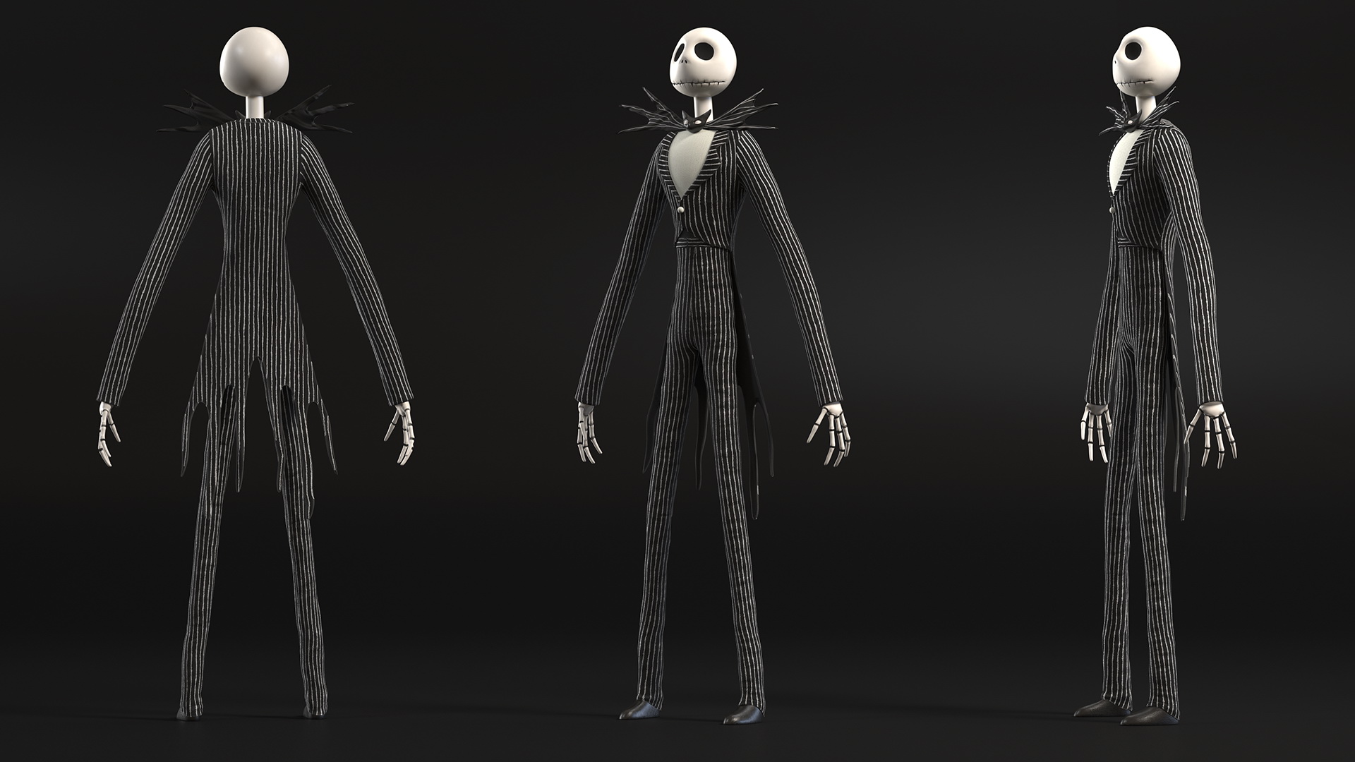 3D Jack Skellington Character Rigged model