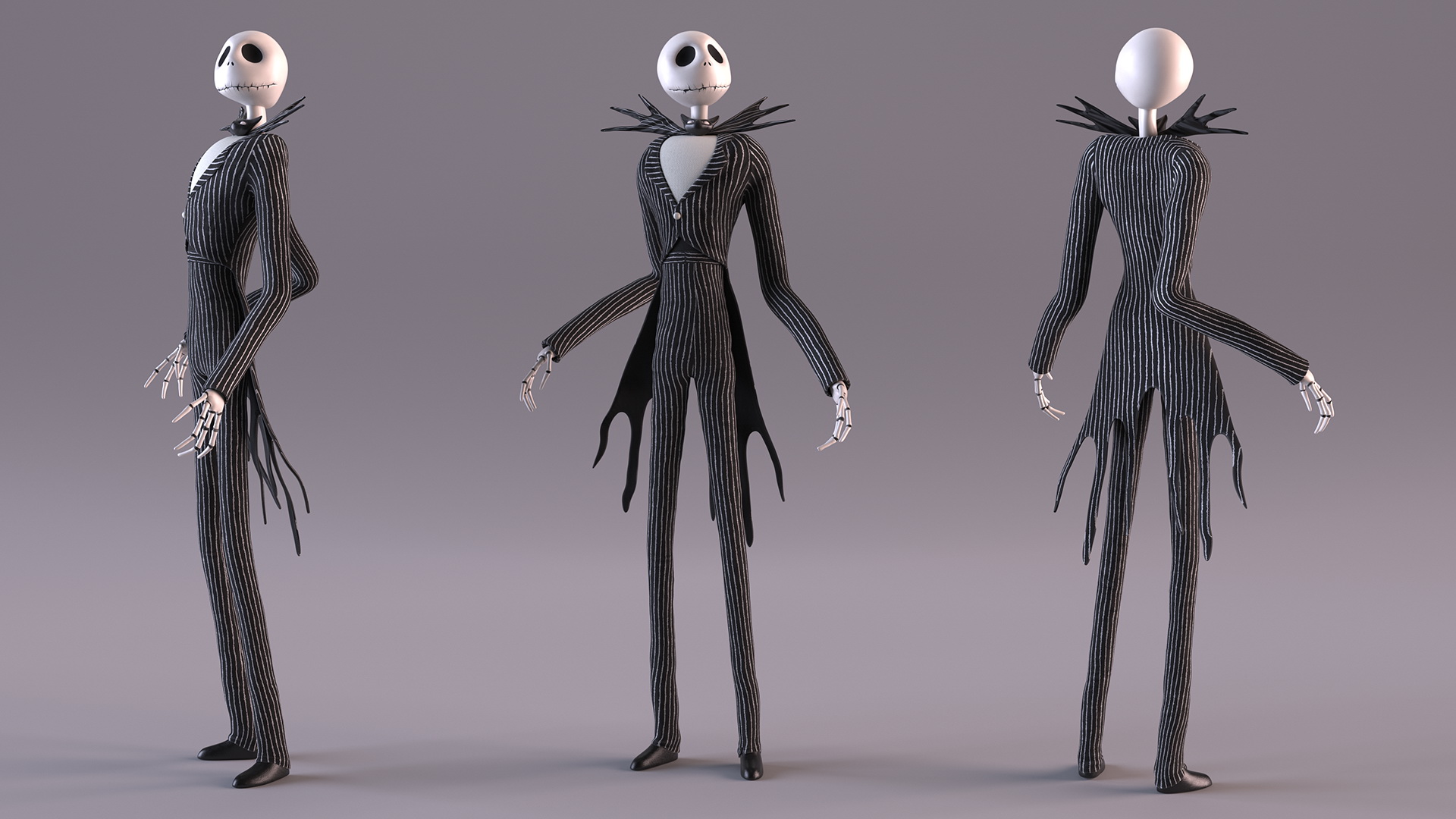3D Jack Skellington Character Rigged model