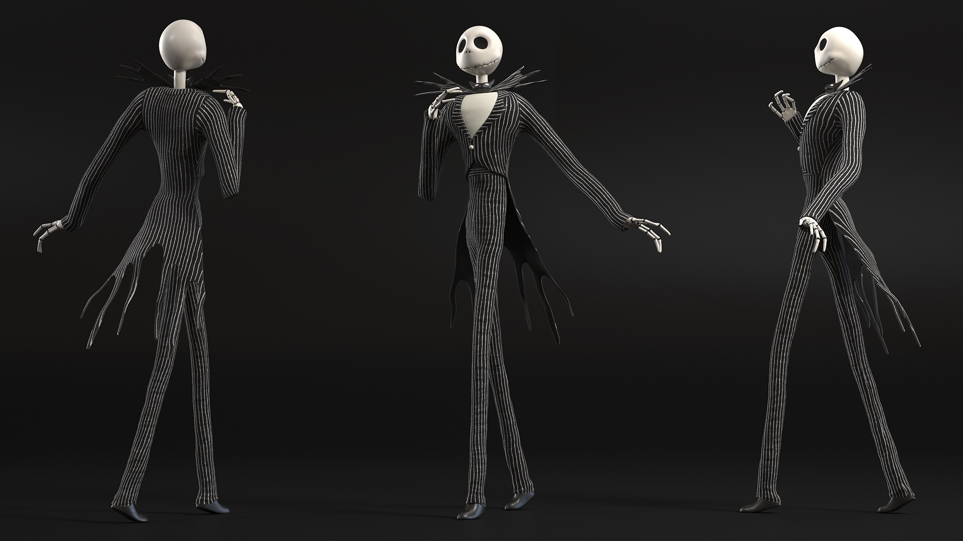 3D Jack Skellington Character Rigged model
