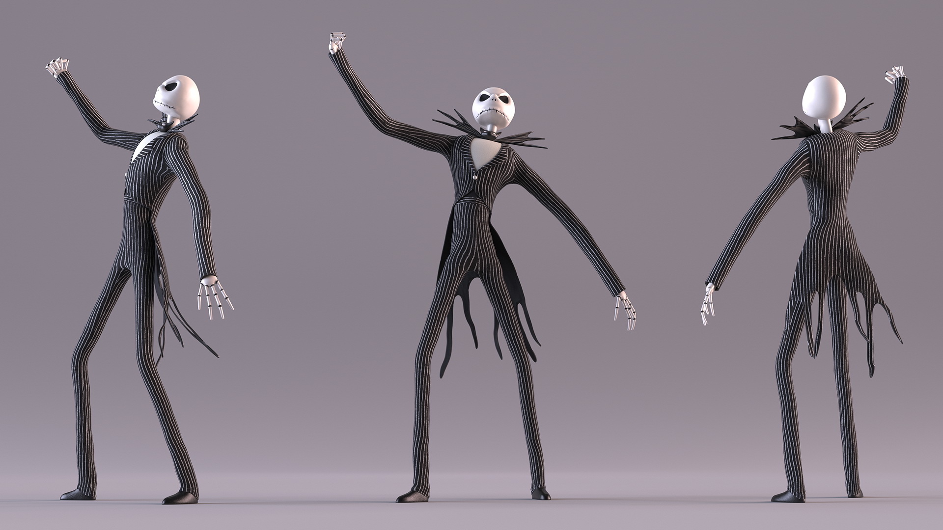 3D Jack Skellington Character Rigged model