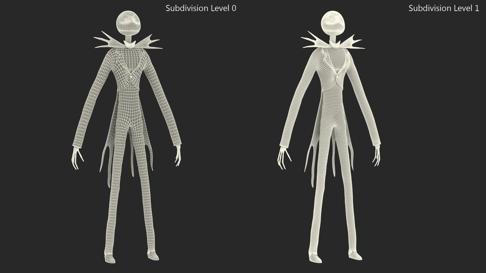 3D Jack Skellington Character Rigged model