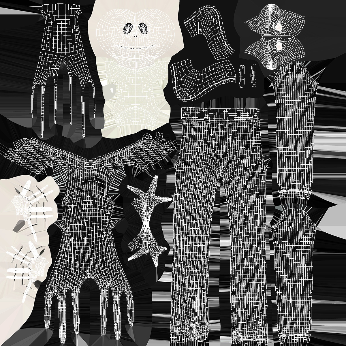 3D Jack Skellington Character Rigged model