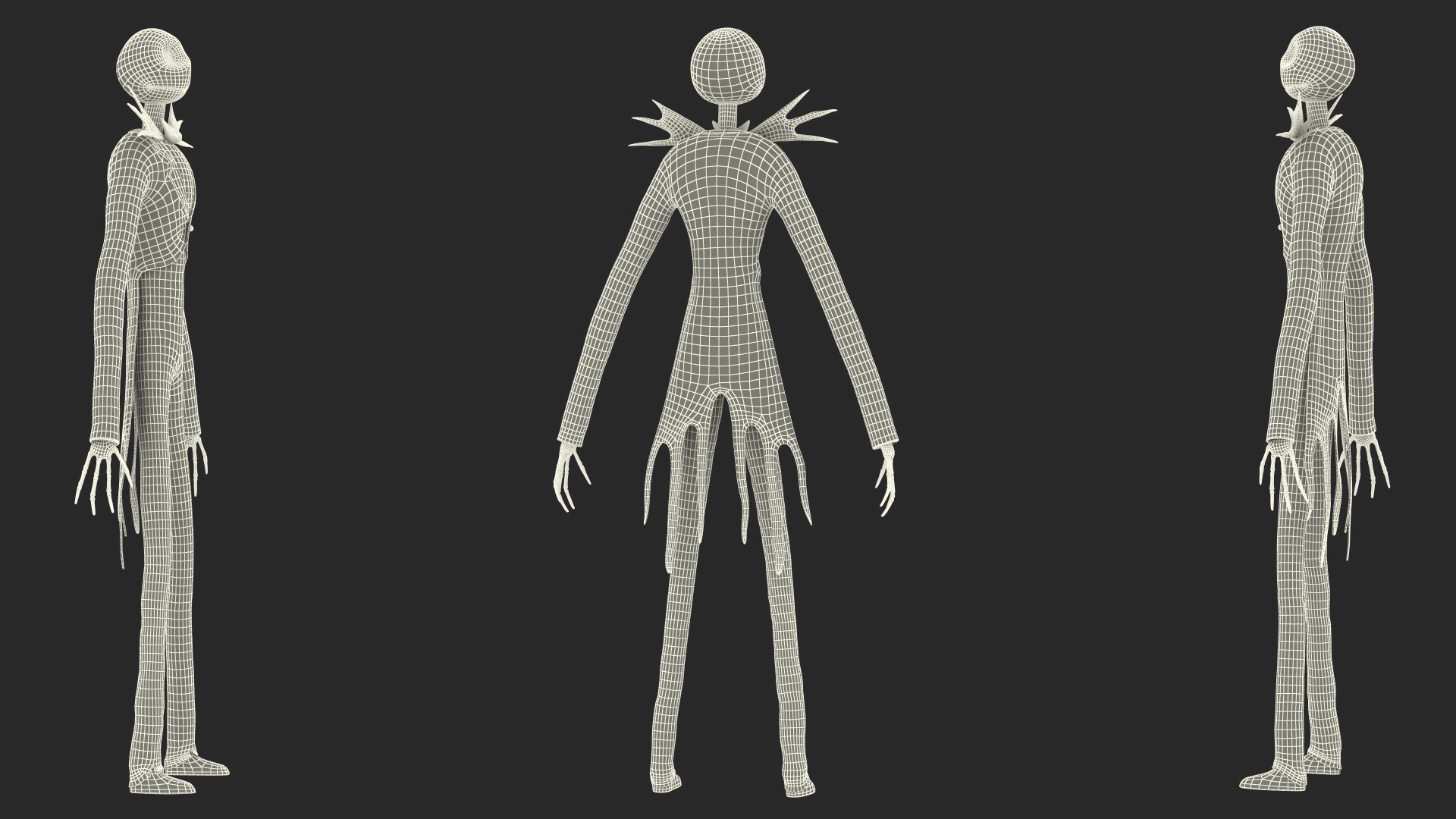 3D Jack Skellington Character Rigged model