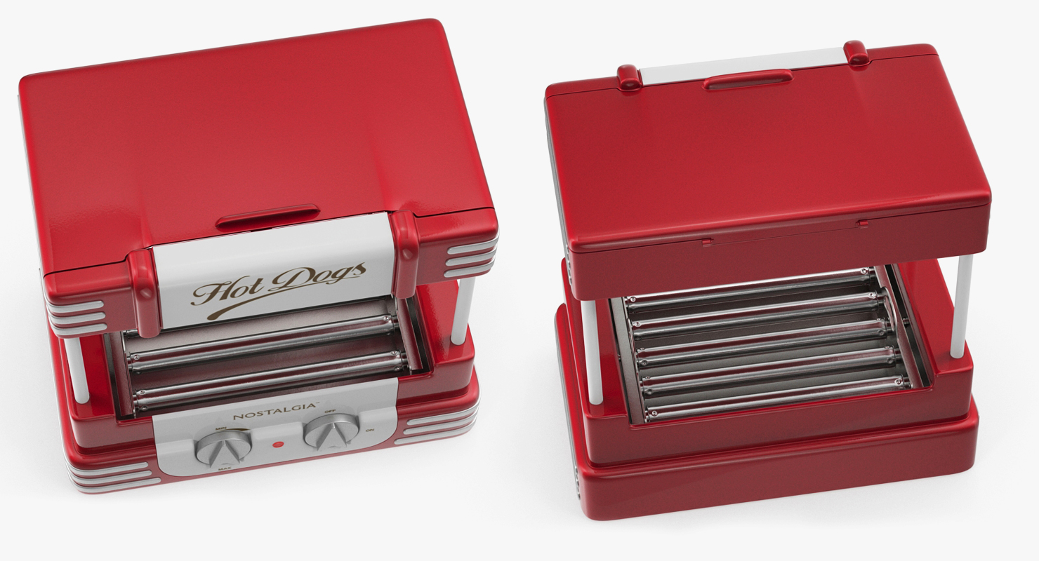 3D Retro Hot Dog Roller Grill