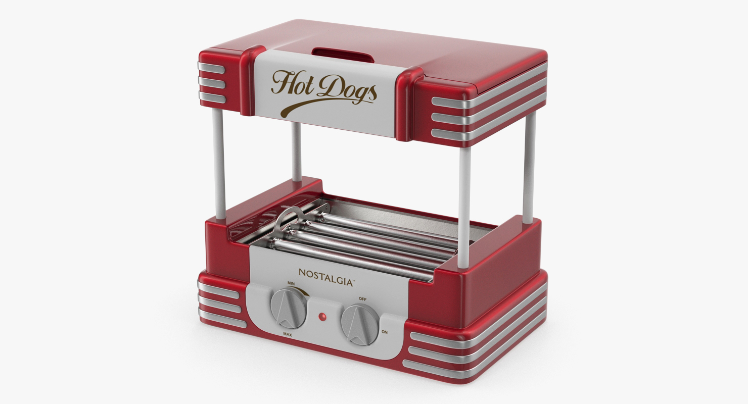 3D Retro Hot Dog Roller Grill